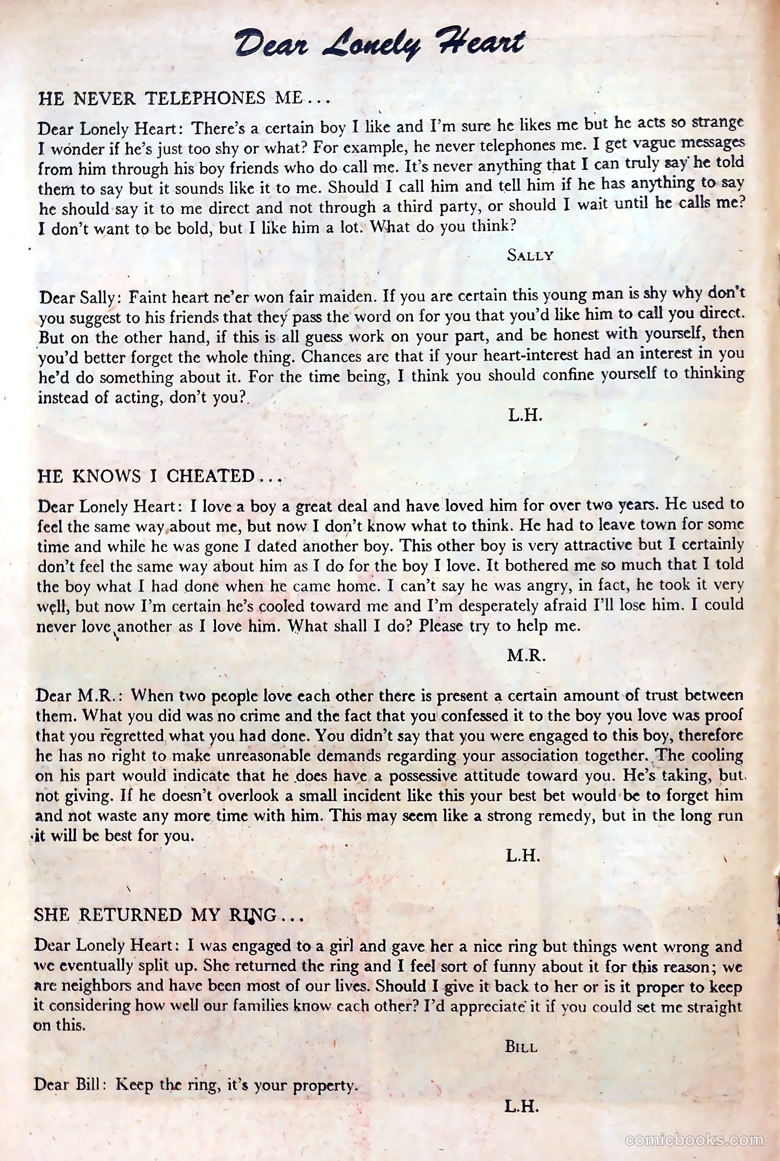 Dear Lonely Heart #5 (1952) — page 18 of 36