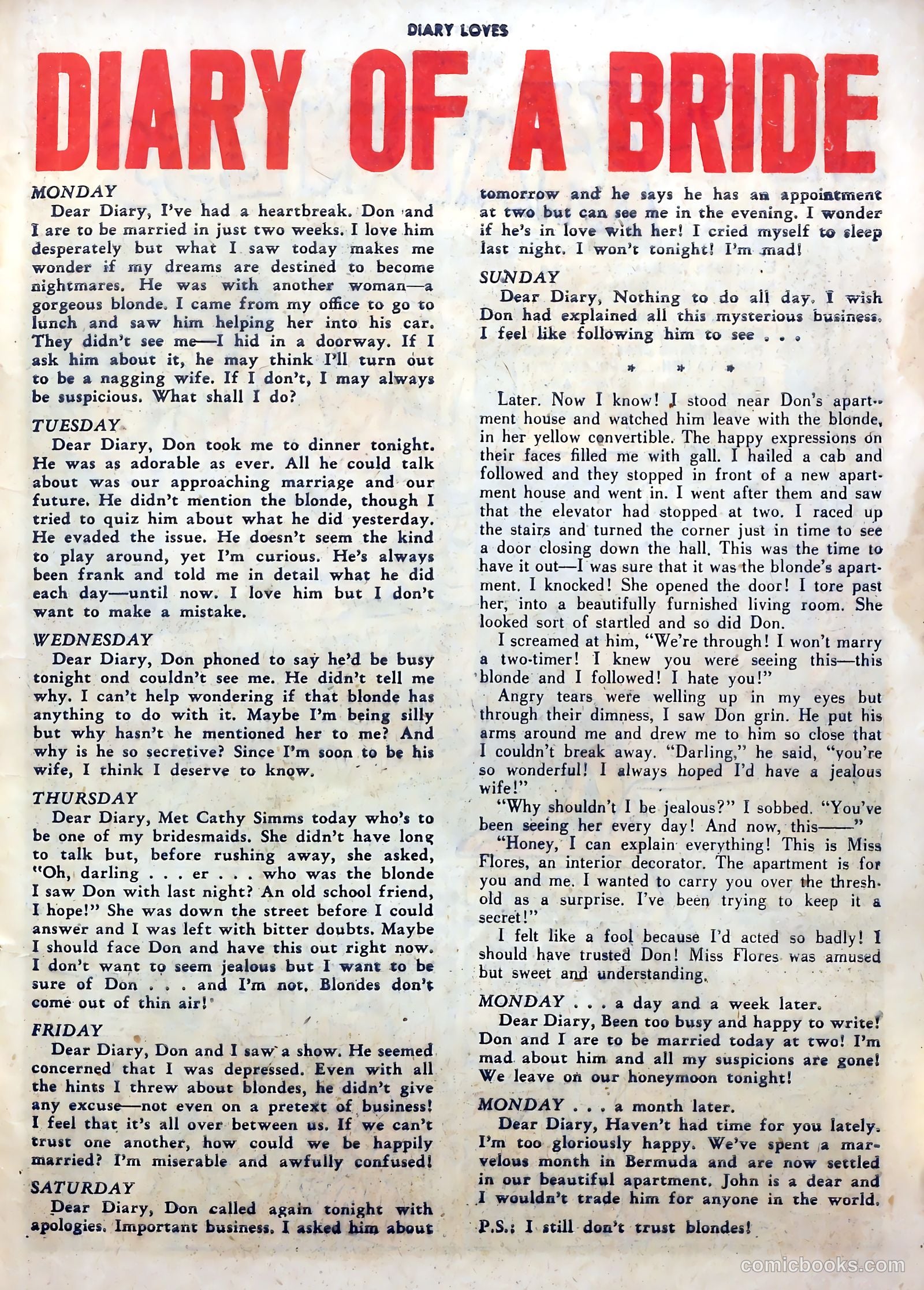 Diary Loves #12 (1951) — page 25 of 36