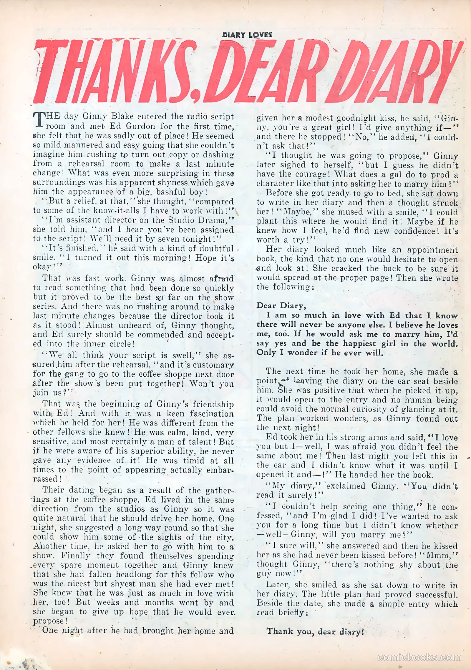 Diary Loves #18 (1952) — page 26 of 36