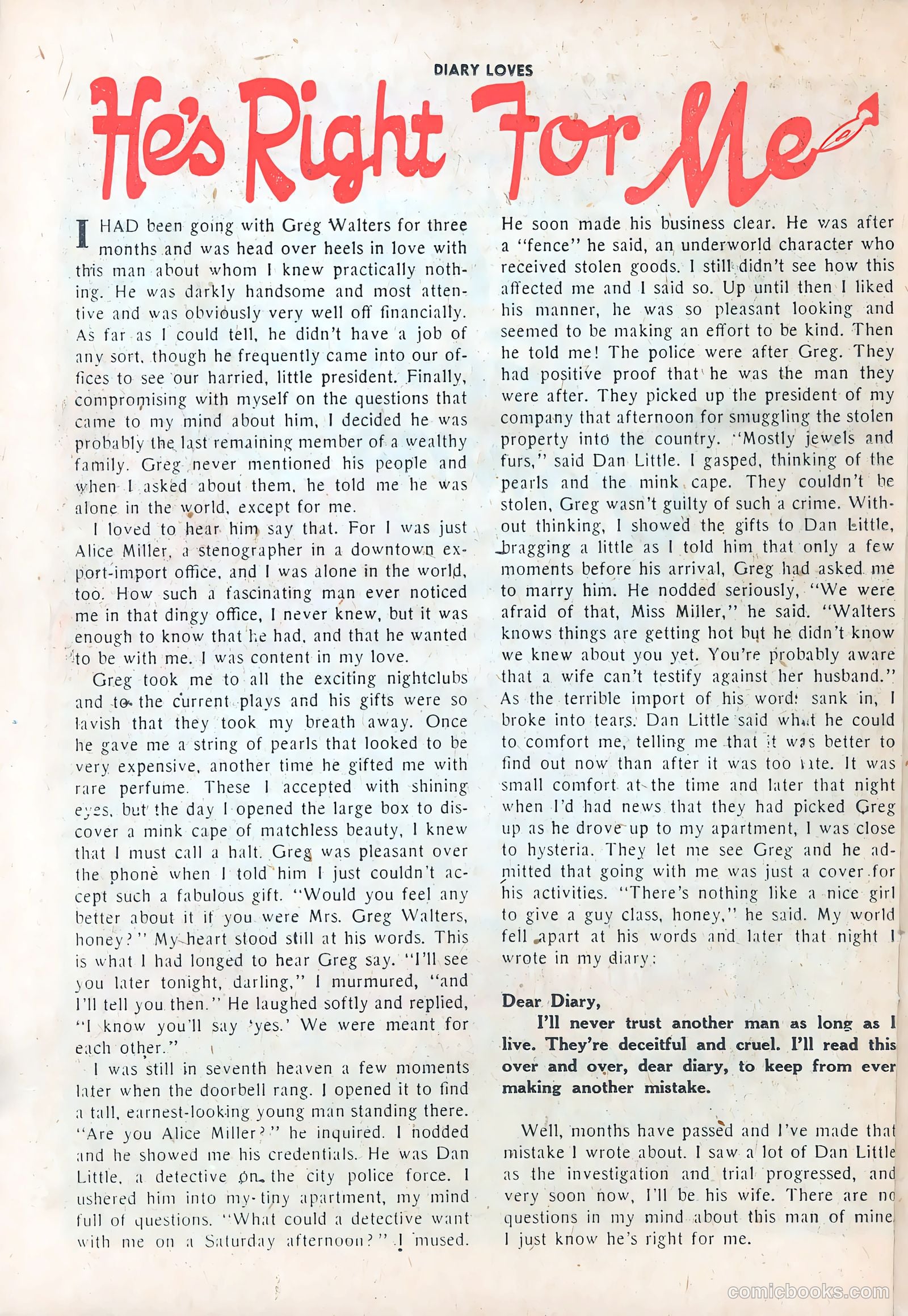 Diary Loves #29 (1953) — page 26 of 36