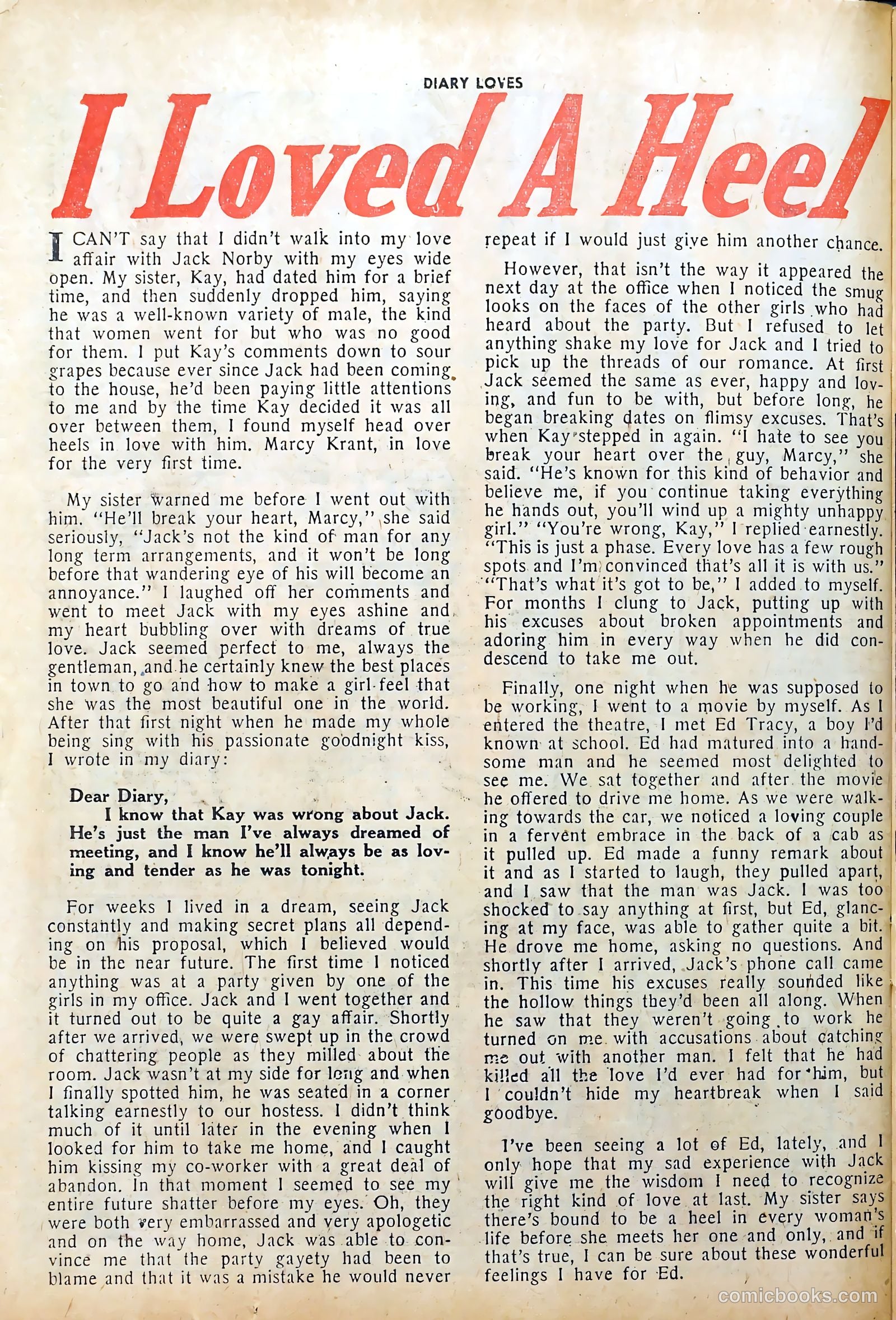 Diary Loves #30 (1953) — page 26 of 37