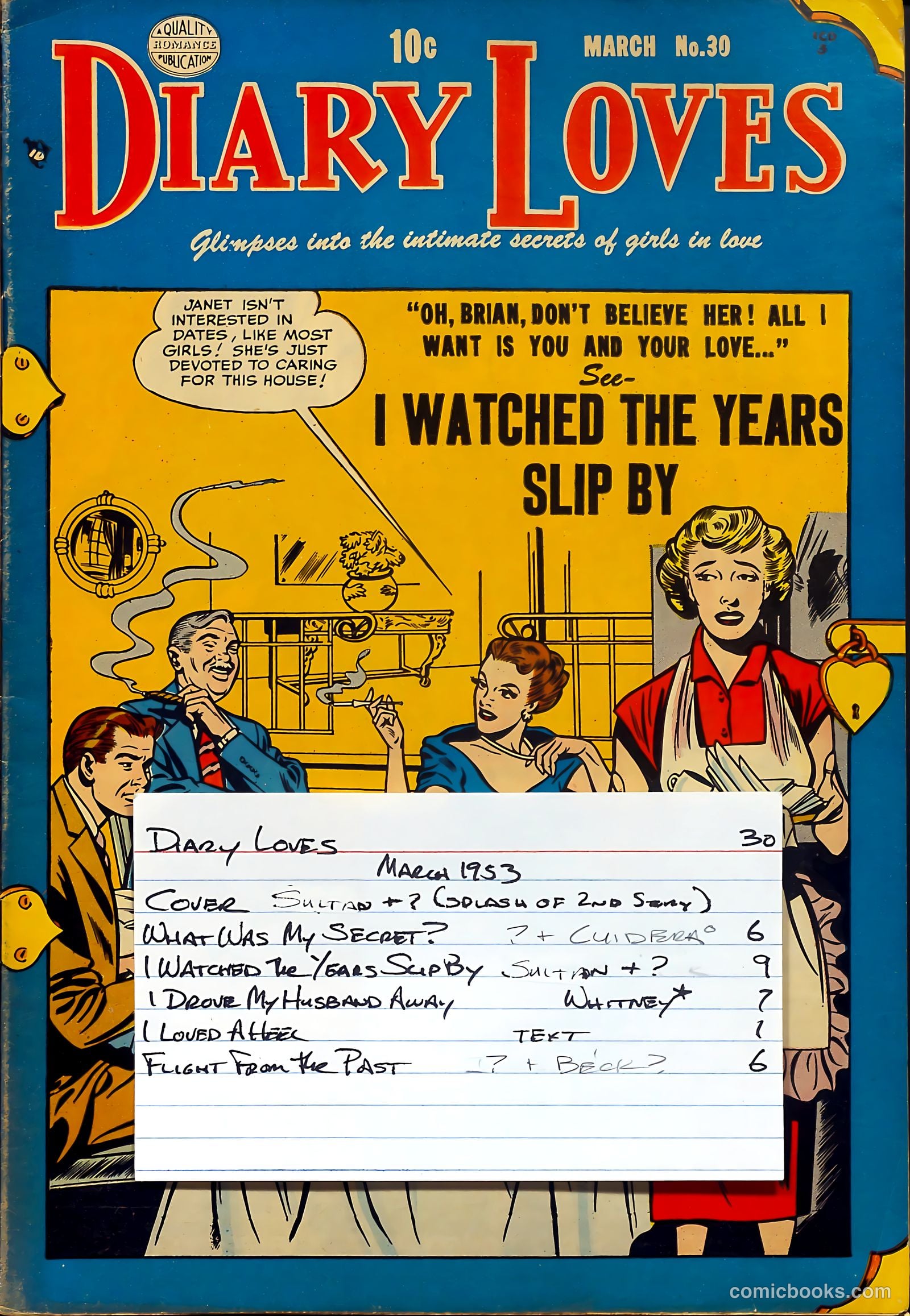 Diary Loves #30 (1953) — page 37 of 37