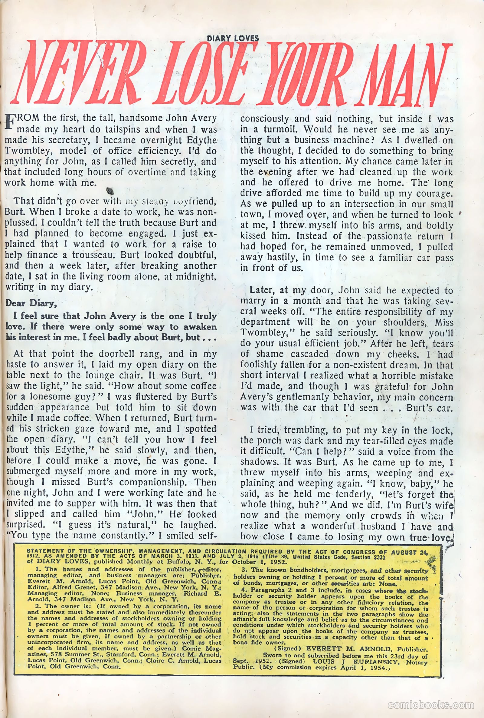 Diary Loves #31 (1953) — page 27 of 36