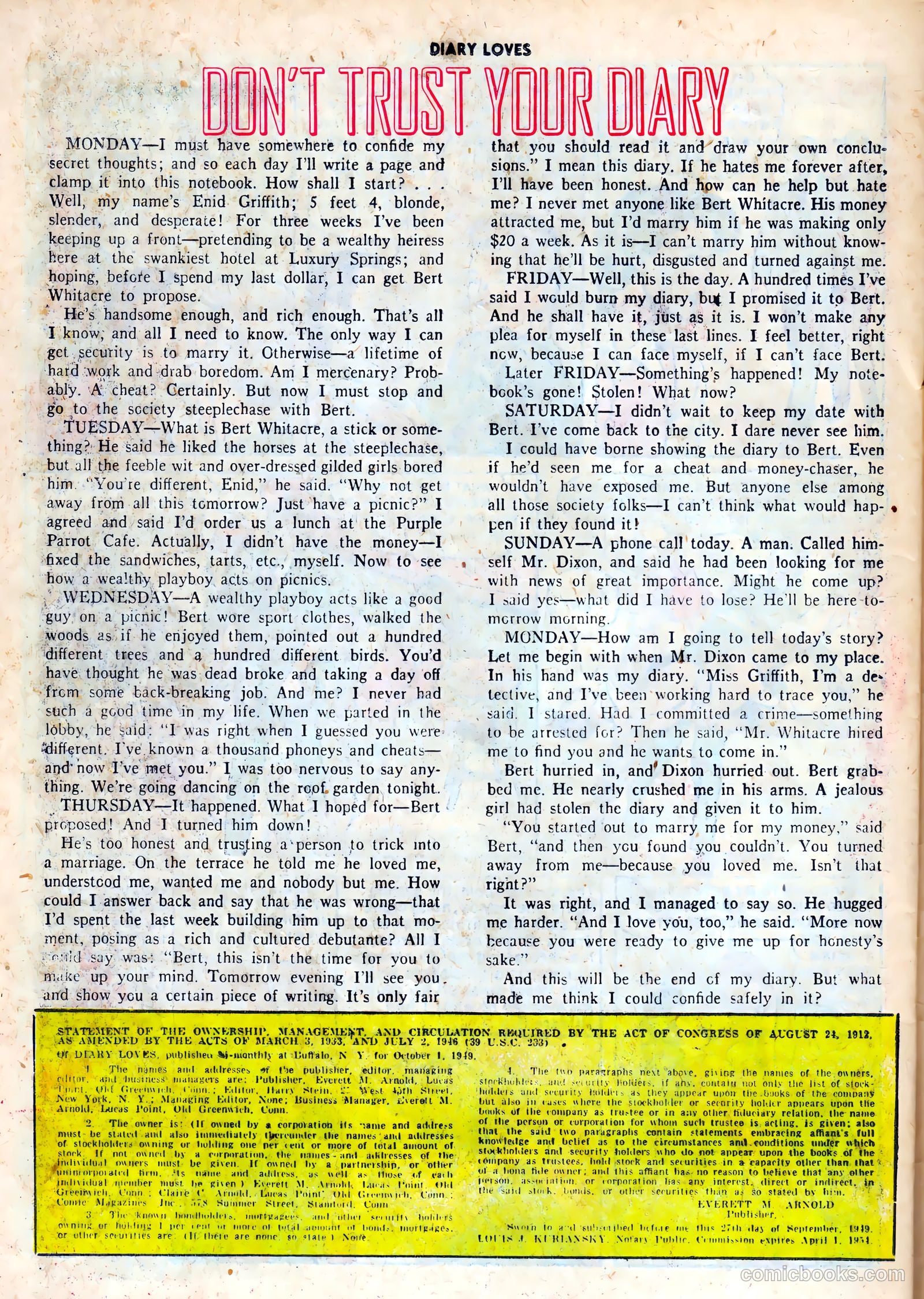 Diary Loves #4 (1950) — page 26 of 37