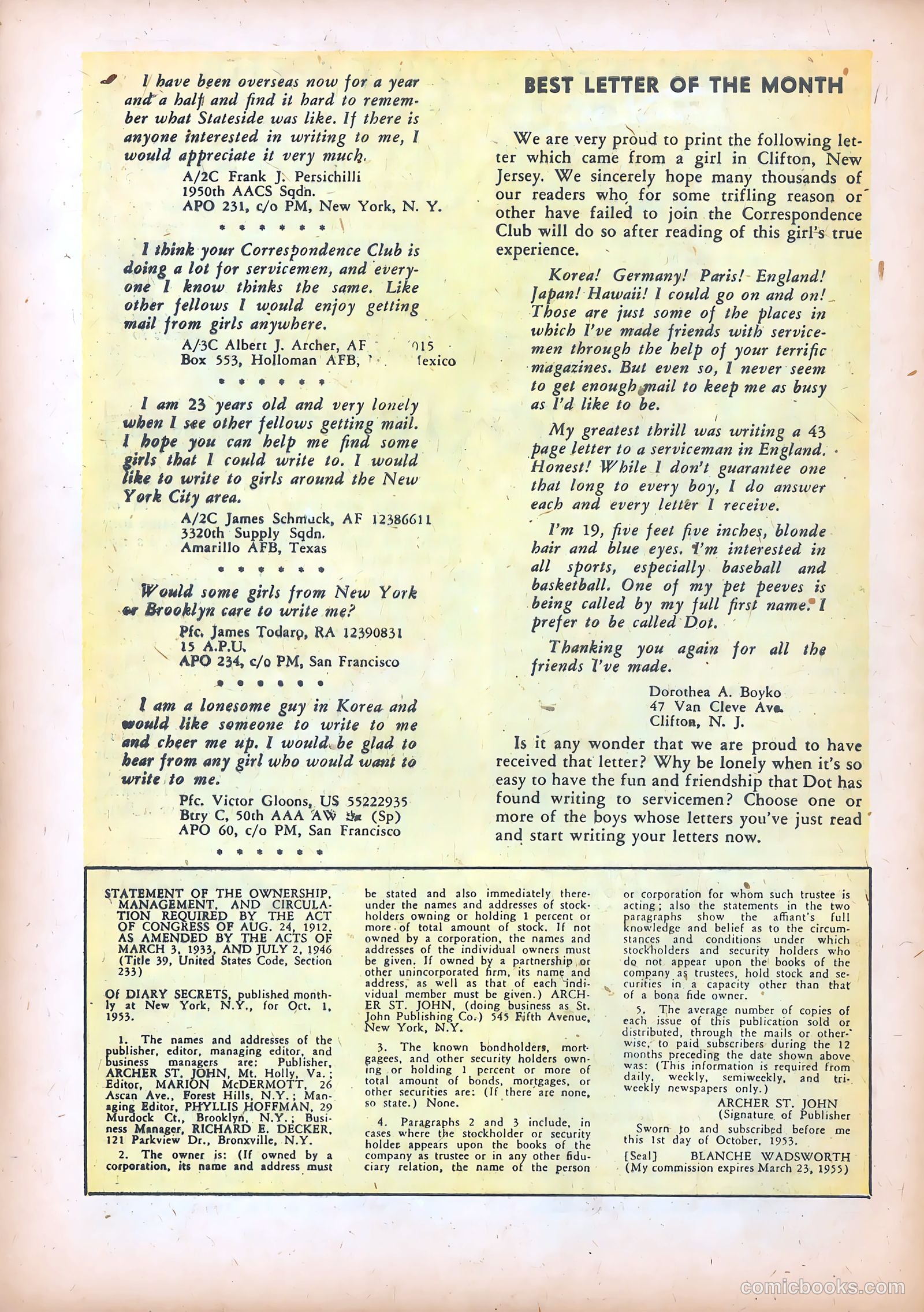 Diary Secrets #22 (1954) — page 28 of 37