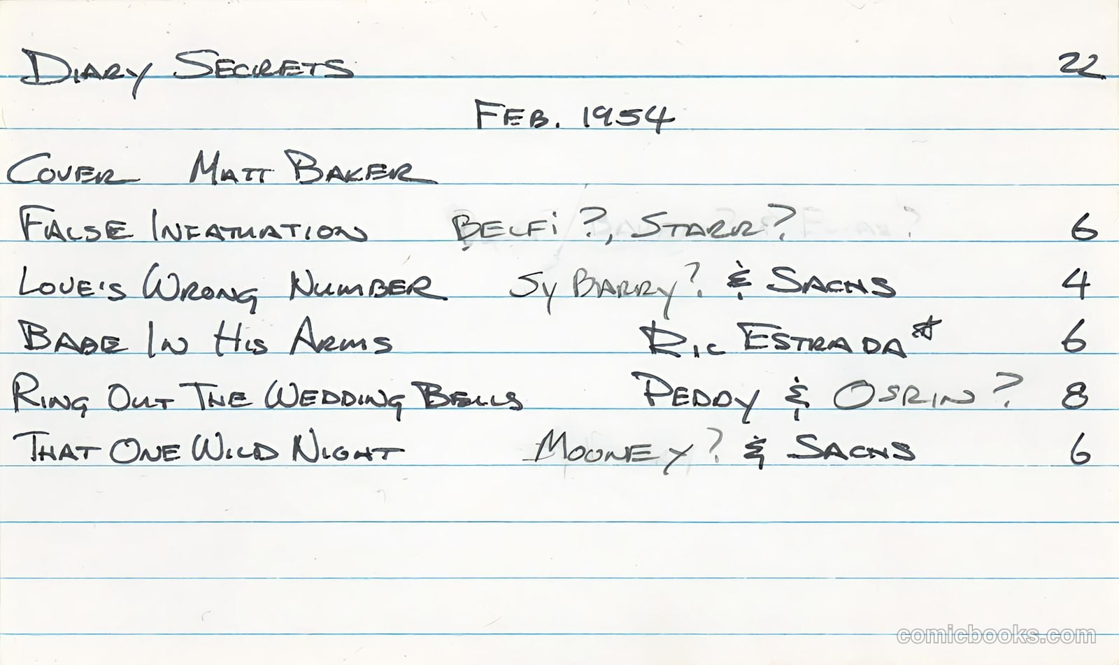 Diary Secrets #22 (1954) — page 37 of 37