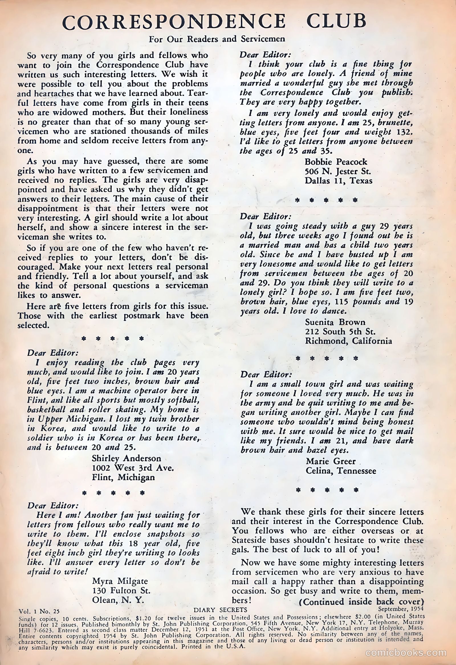 Diary Secrets #25 (1954) — page 2 of 36