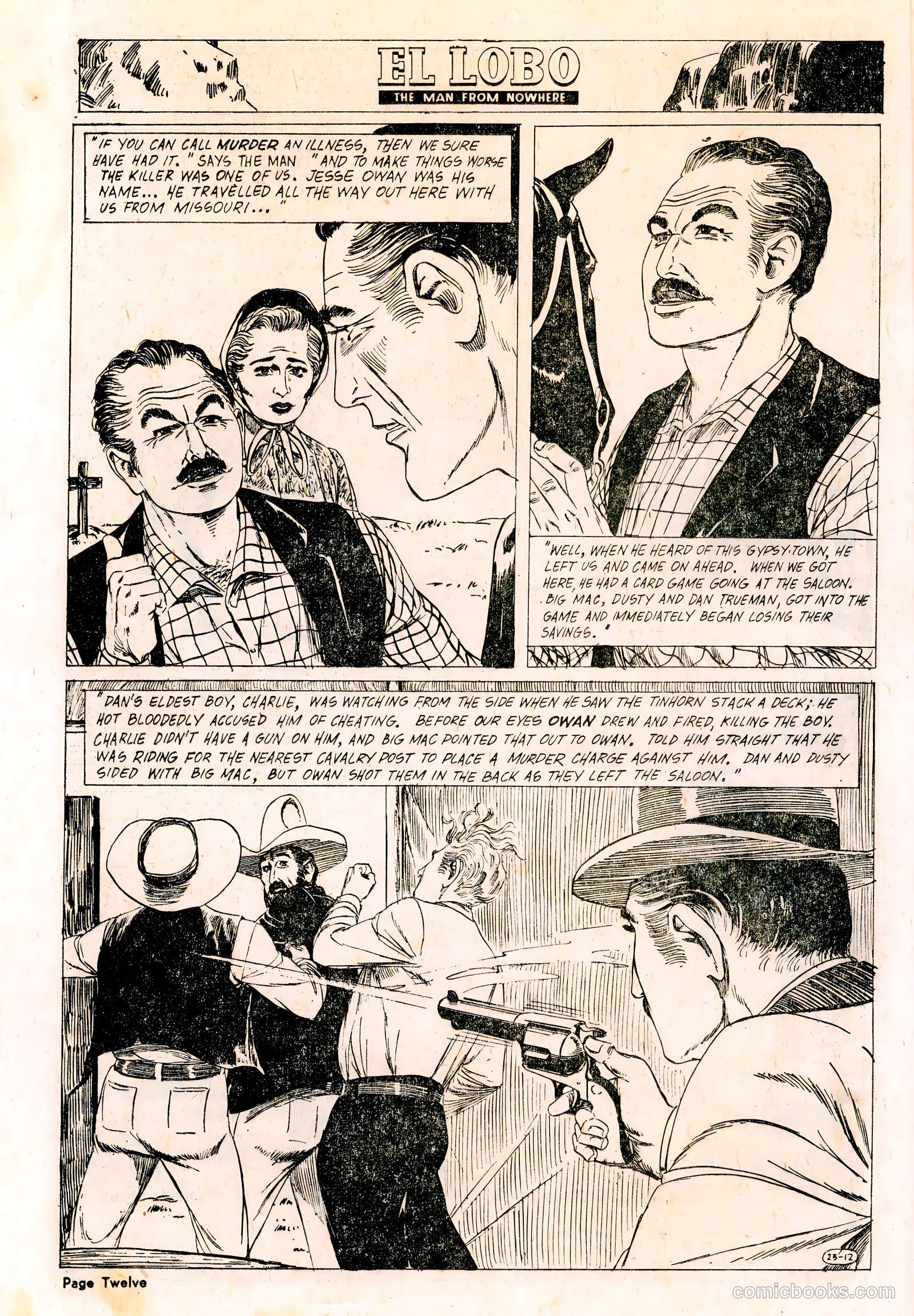 El Lobo The Man from Nowhere #23 (1958) — page 12 of 32