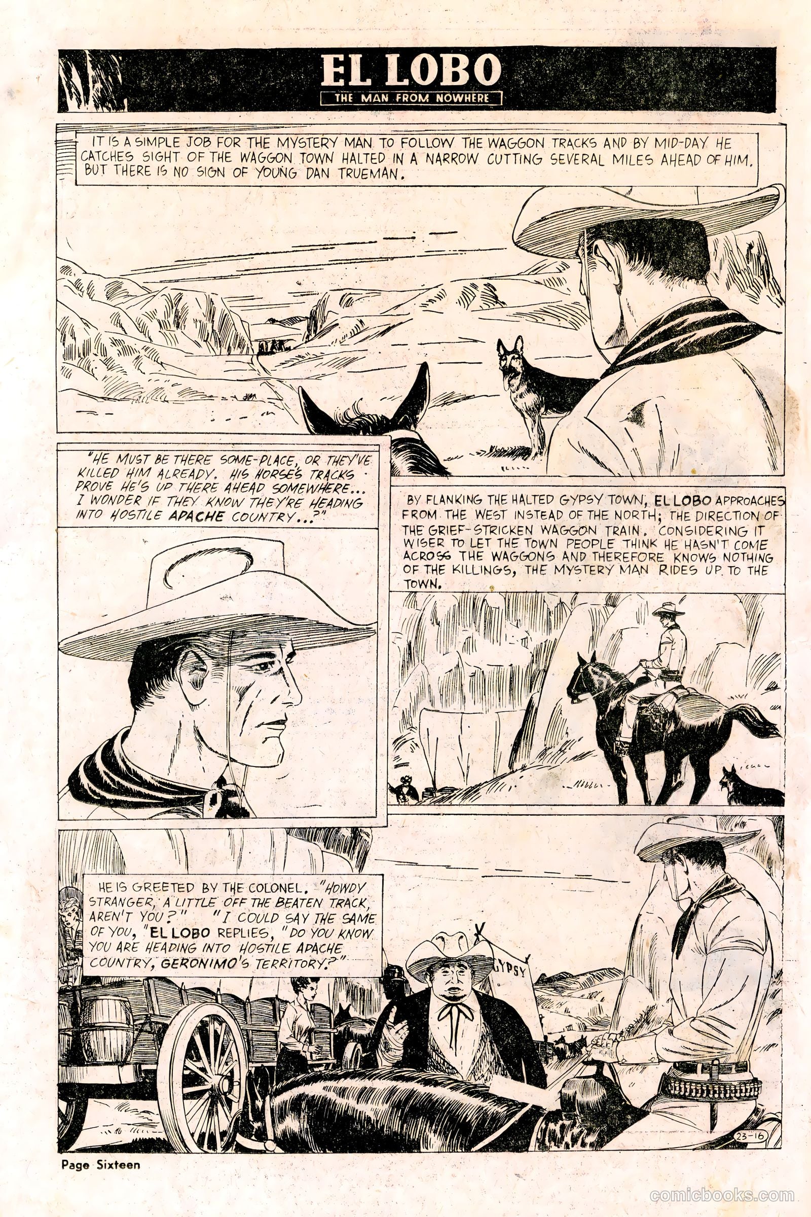 El Lobo The Man from Nowhere #23 (1958) — page 16 of 32