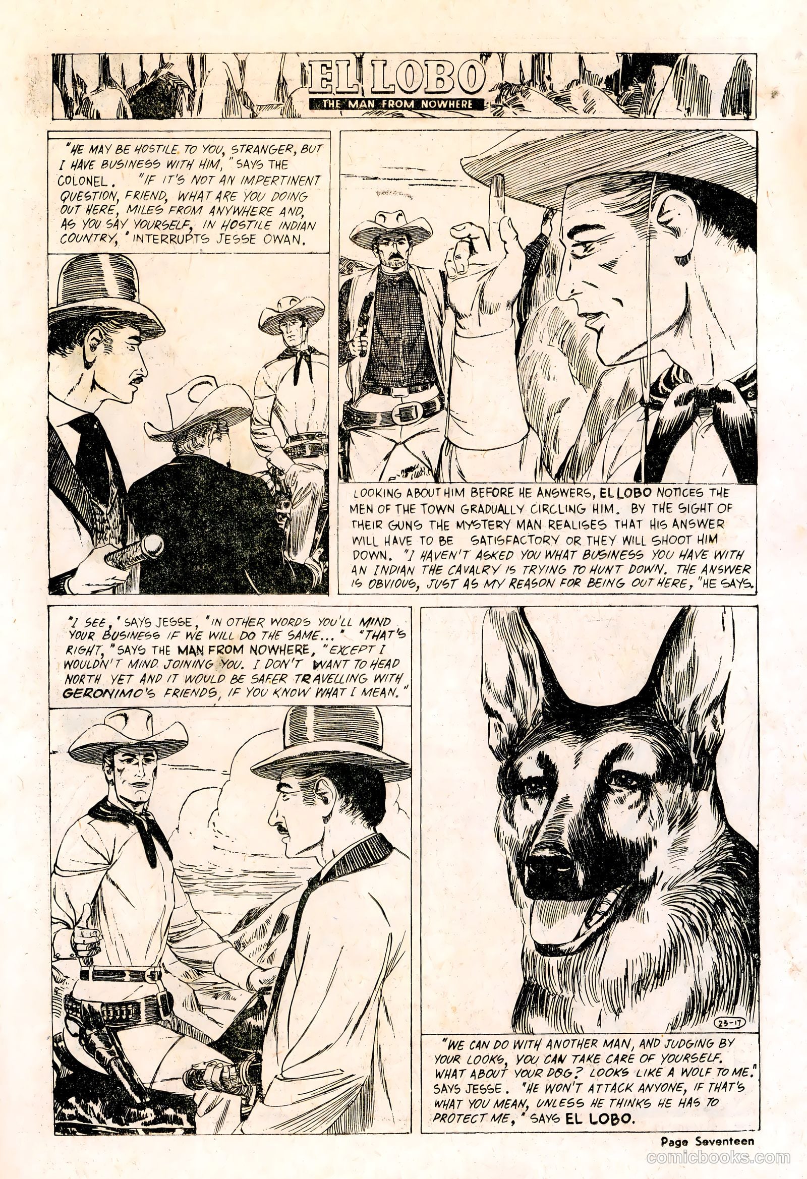 El Lobo The Man from Nowhere #23 (1958) — page 17 of 32