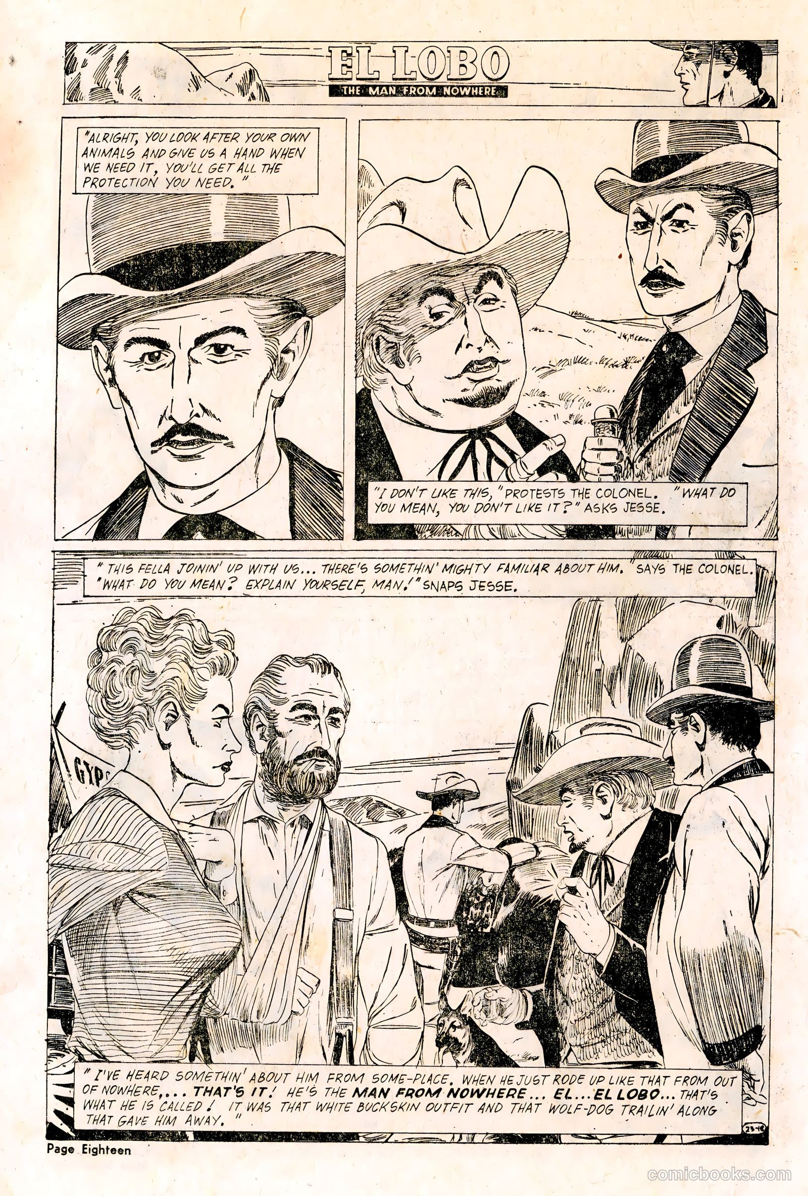 El Lobo The Man from Nowhere #23 (1958) — page 18 of 32