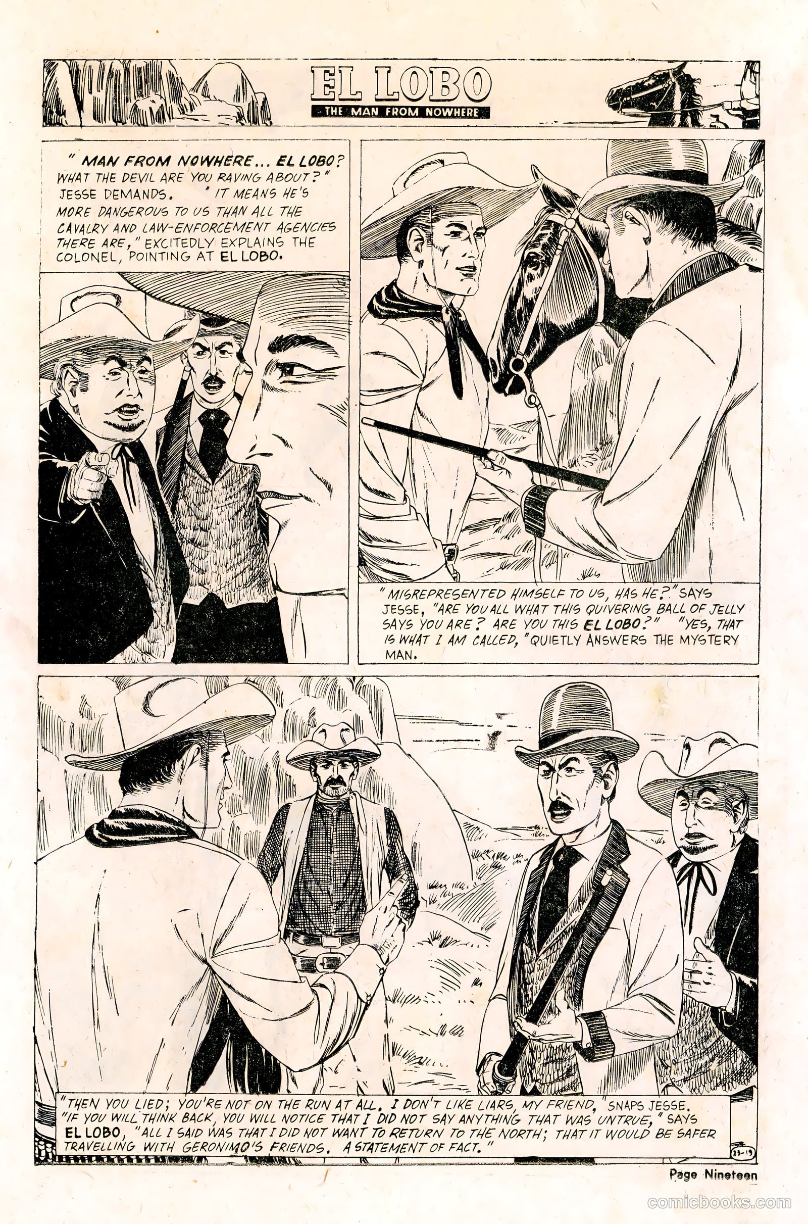 El Lobo The Man from Nowhere #23 (1958) — page 19 of 32