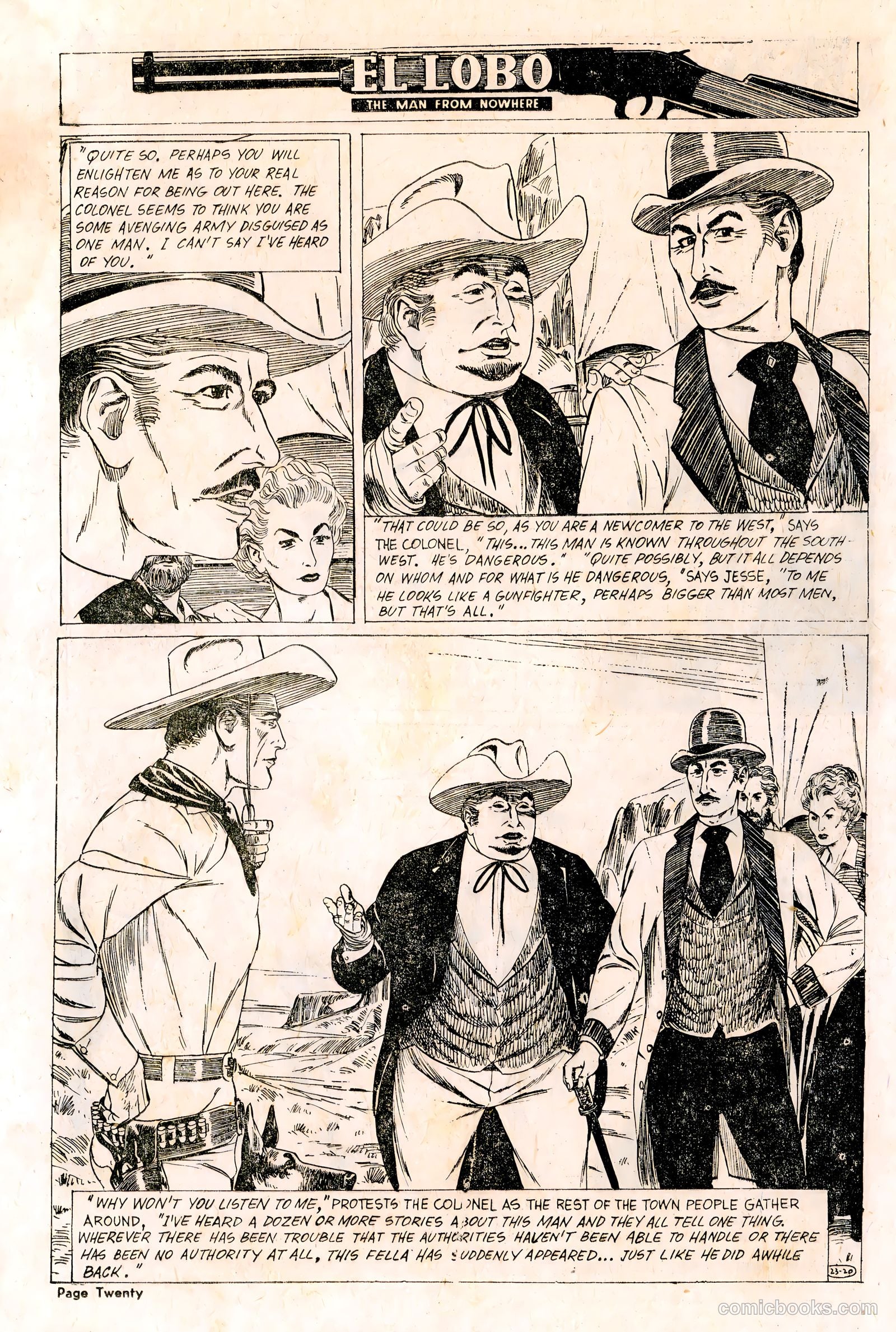 El Lobo The Man from Nowhere #23 (1958) — page 20 of 32