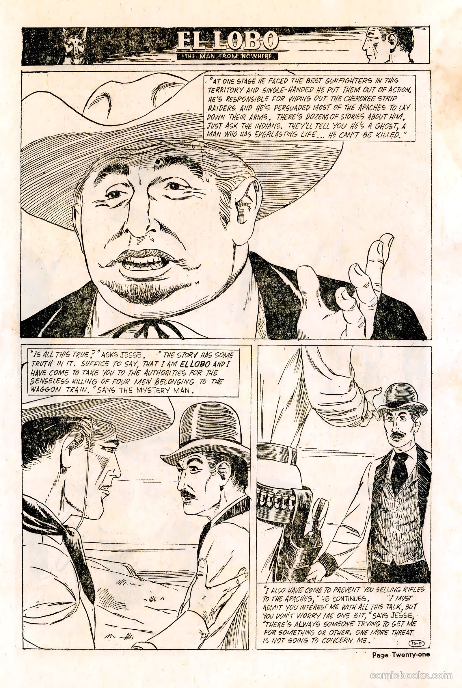 El Lobo The Man from Nowhere #23 (1958) — page 21 of 32