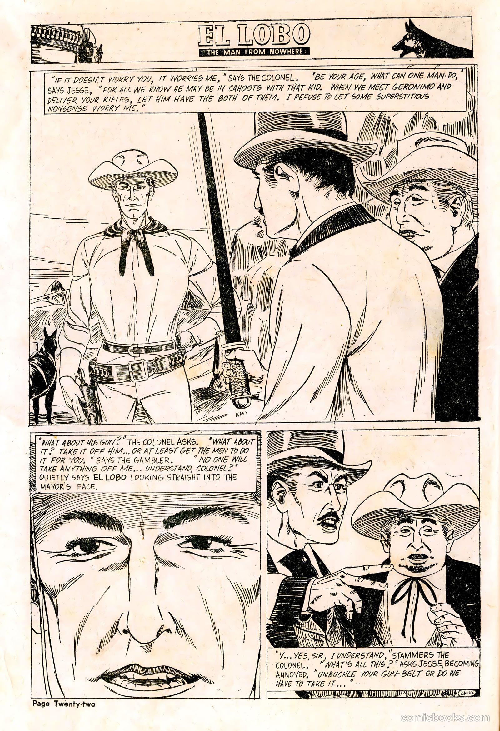 El Lobo The Man from Nowhere #23 (1958) — page 22 of 32
