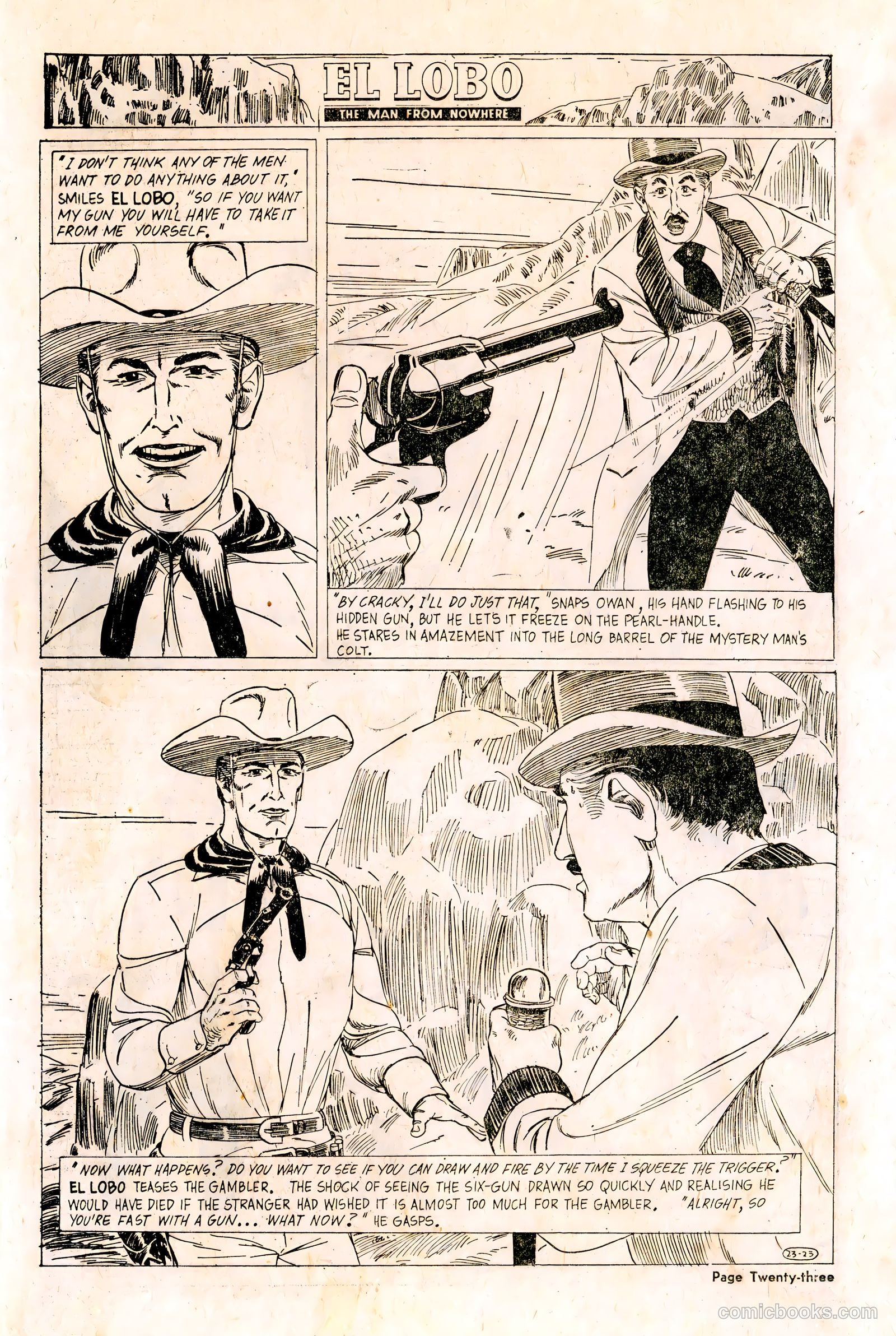 El Lobo The Man from Nowhere #23 (1958) — page 23 of 32