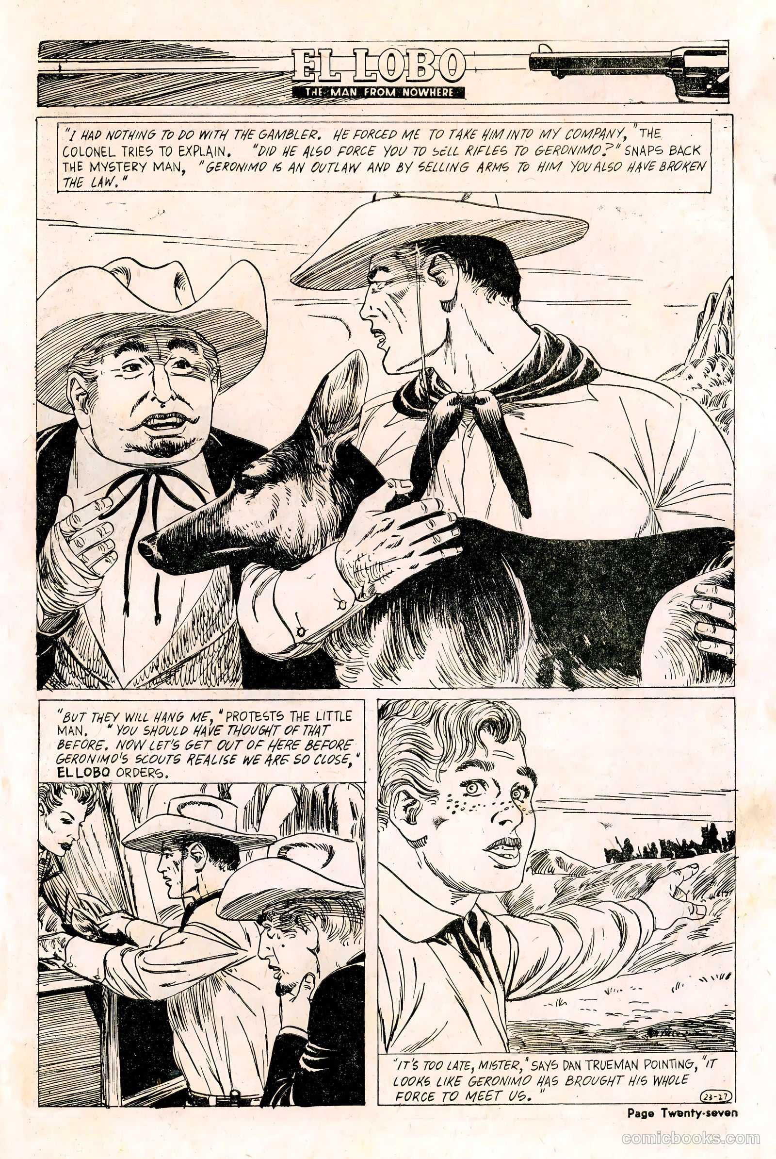 El Lobo The Man from Nowhere #23 (1958) — page 27 of 32