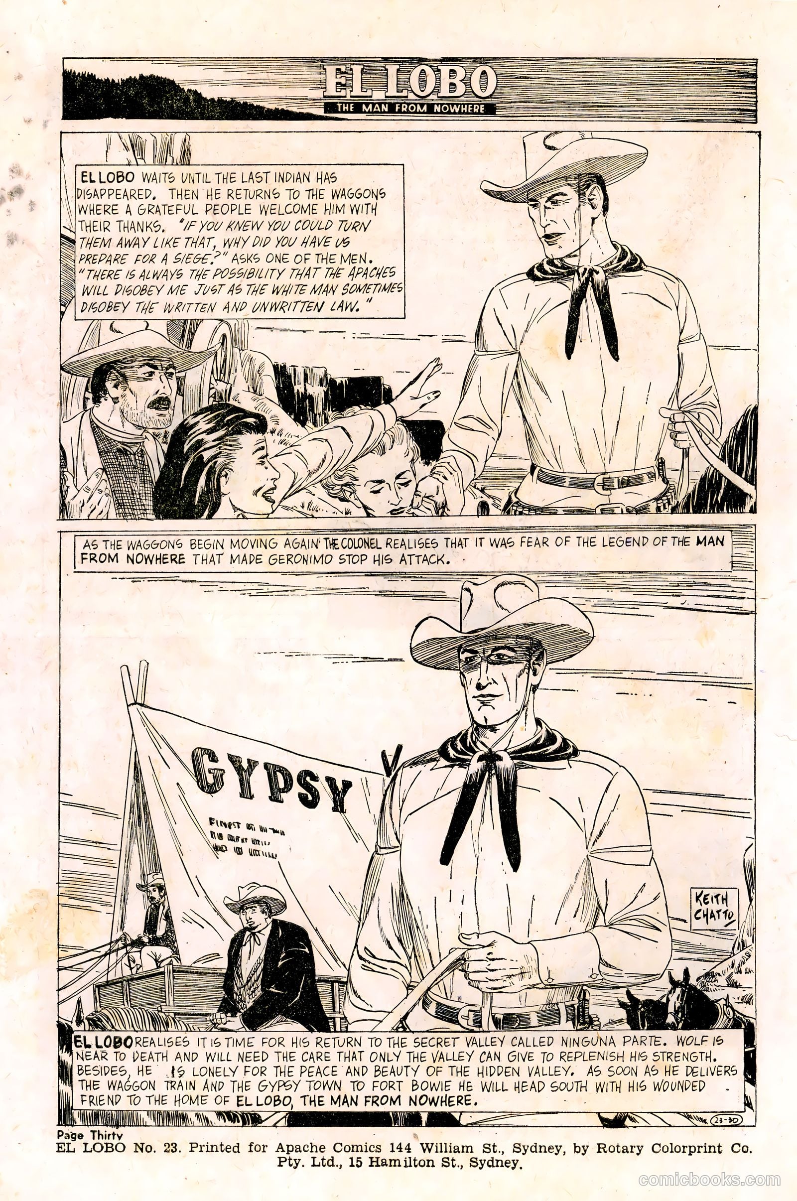 El Lobo The Man from Nowhere #23 (1958) — page 30 of 32
