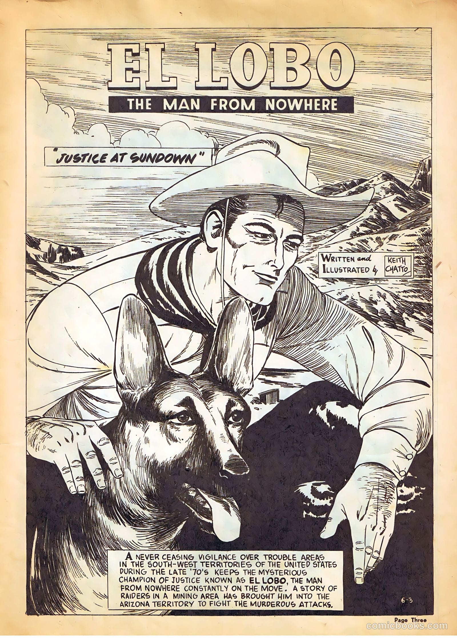 El Lobo The Man from Nowhere #6 (1956) — page 3 of 32