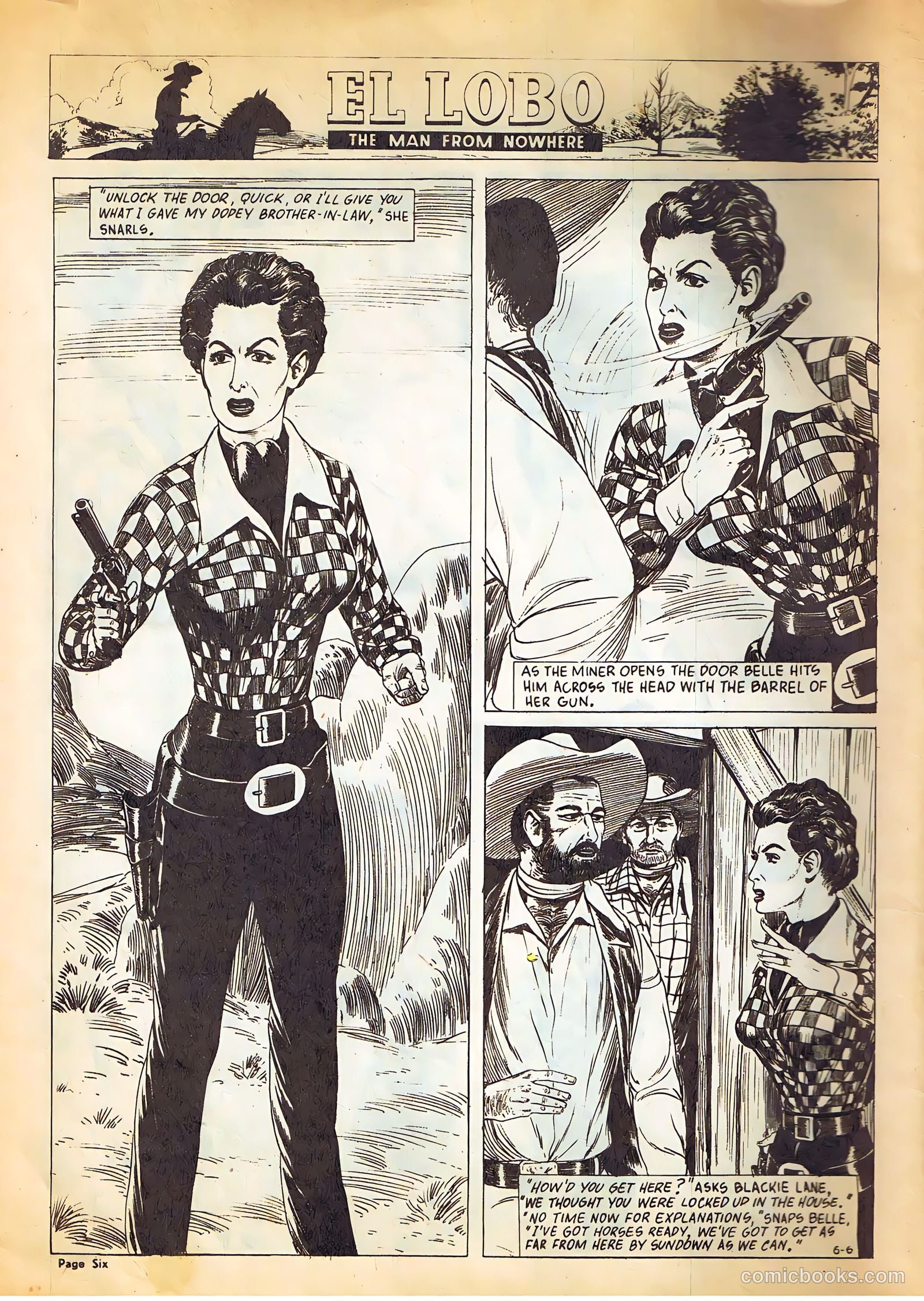 El Lobo The Man from Nowhere #6 (1956) — page 6 of 32