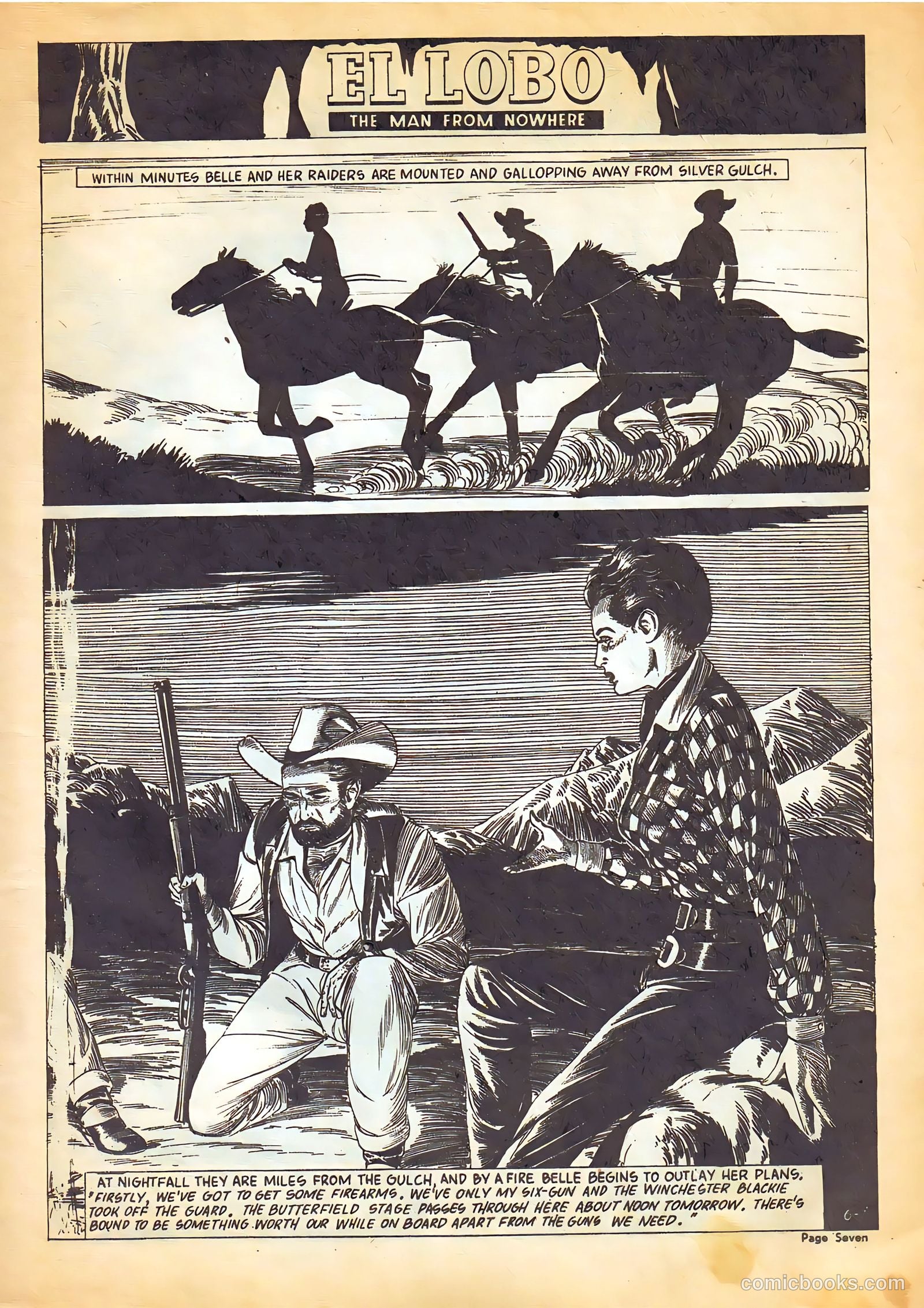 El Lobo The Man from Nowhere #6 (1956) — page 7 of 32