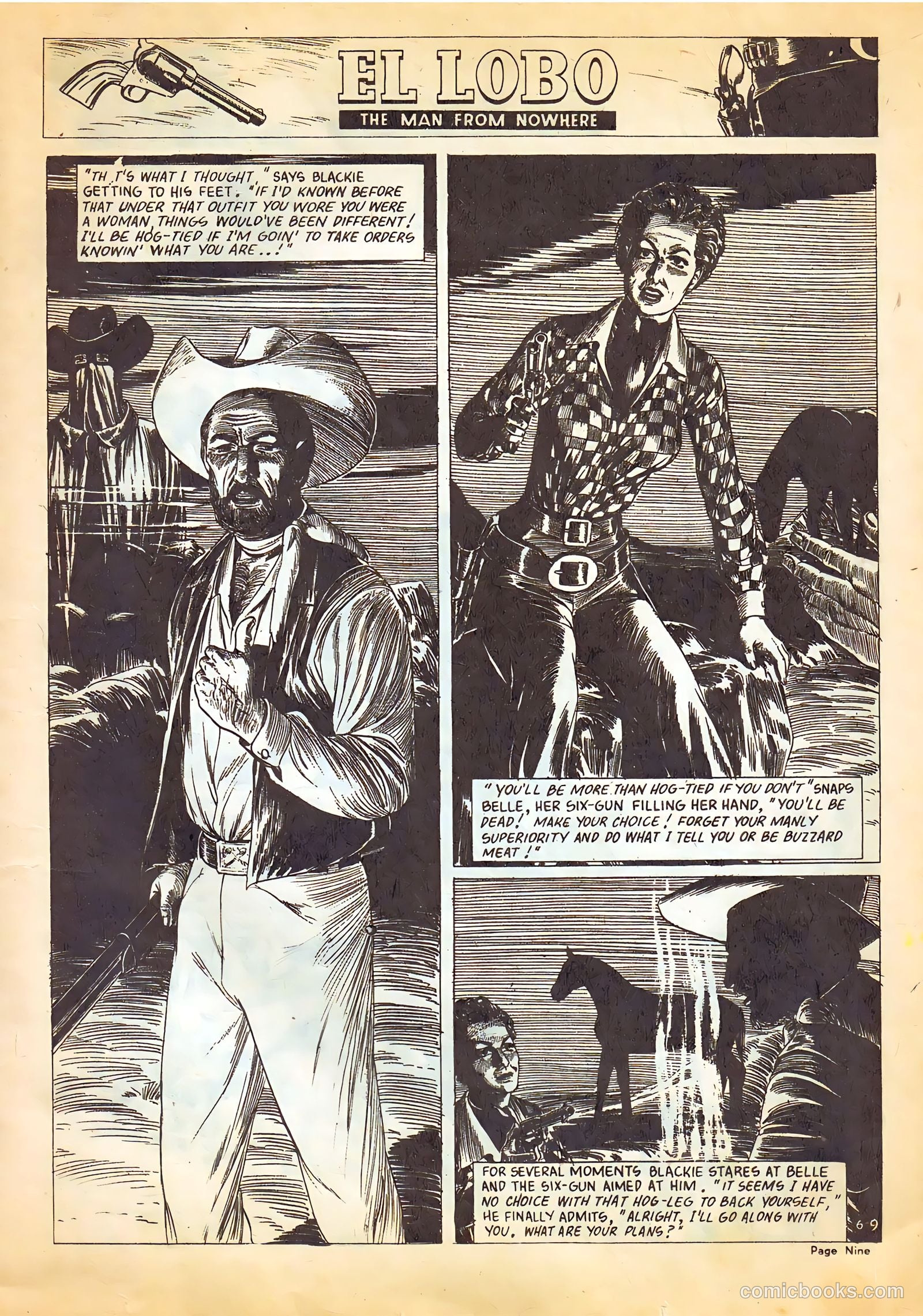 El Lobo The Man from Nowhere #6 (1956) — page 9 of 32