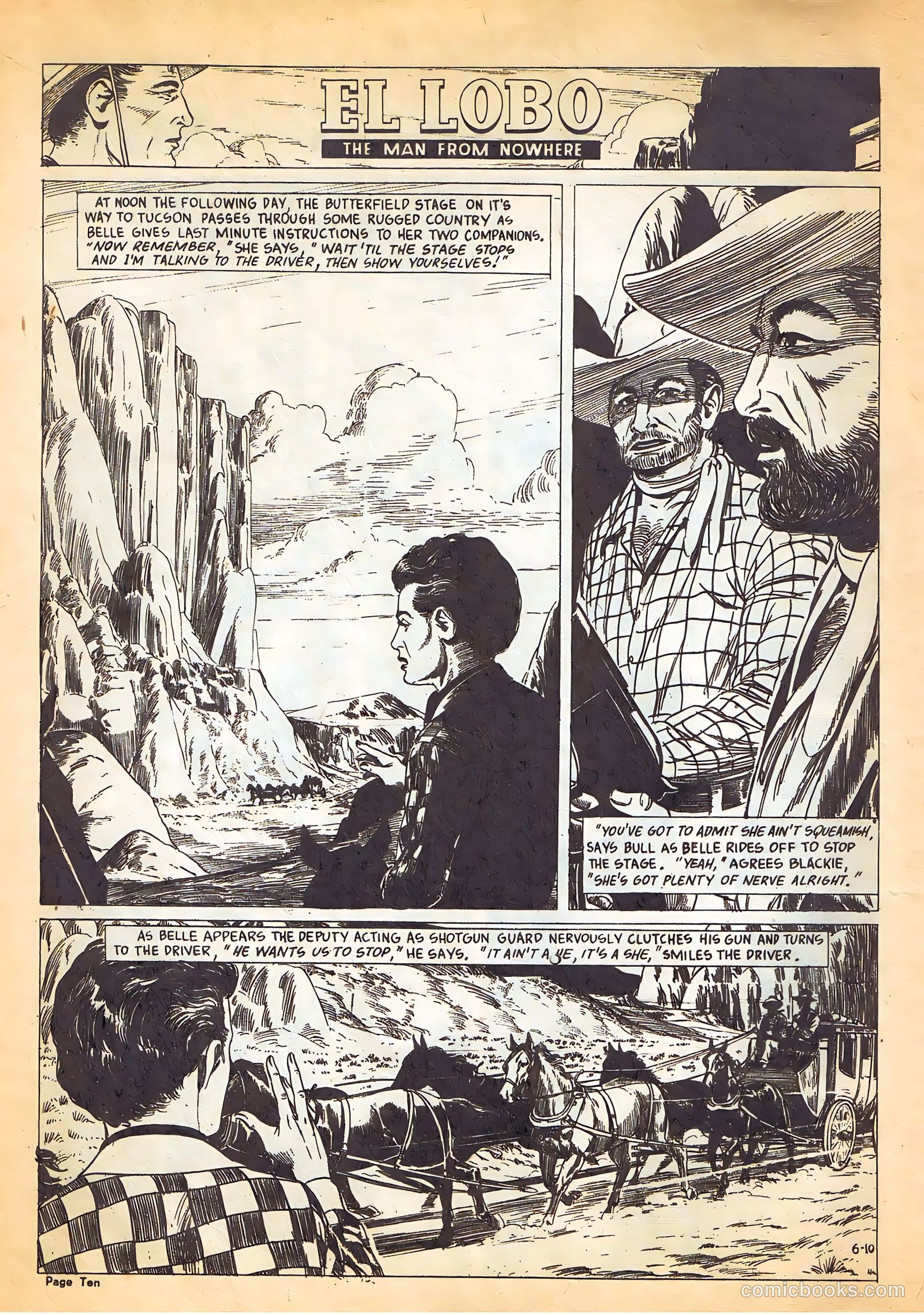 El Lobo The Man from Nowhere #6 (1956) — page 10 of 32