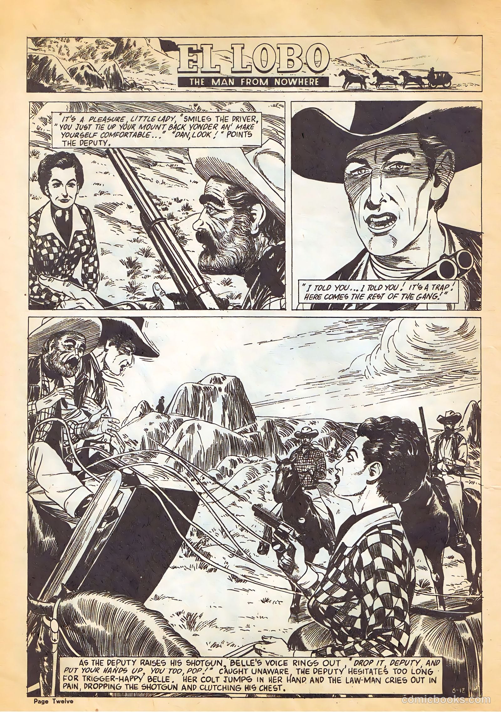 El Lobo The Man from Nowhere #6 (1956) — page 12 of 32