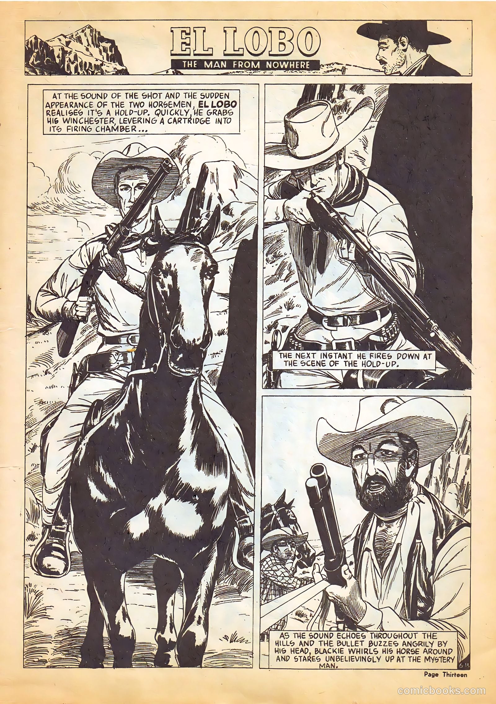 El Lobo The Man from Nowhere #6 (1956) — page 13 of 32