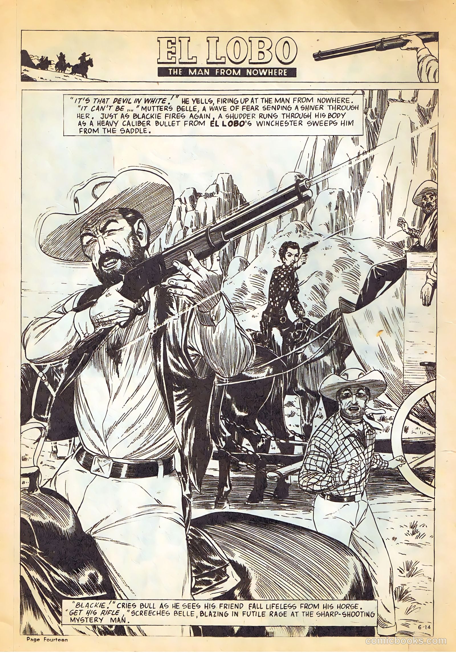 El Lobo The Man from Nowhere #6 (1956) — page 14 of 32