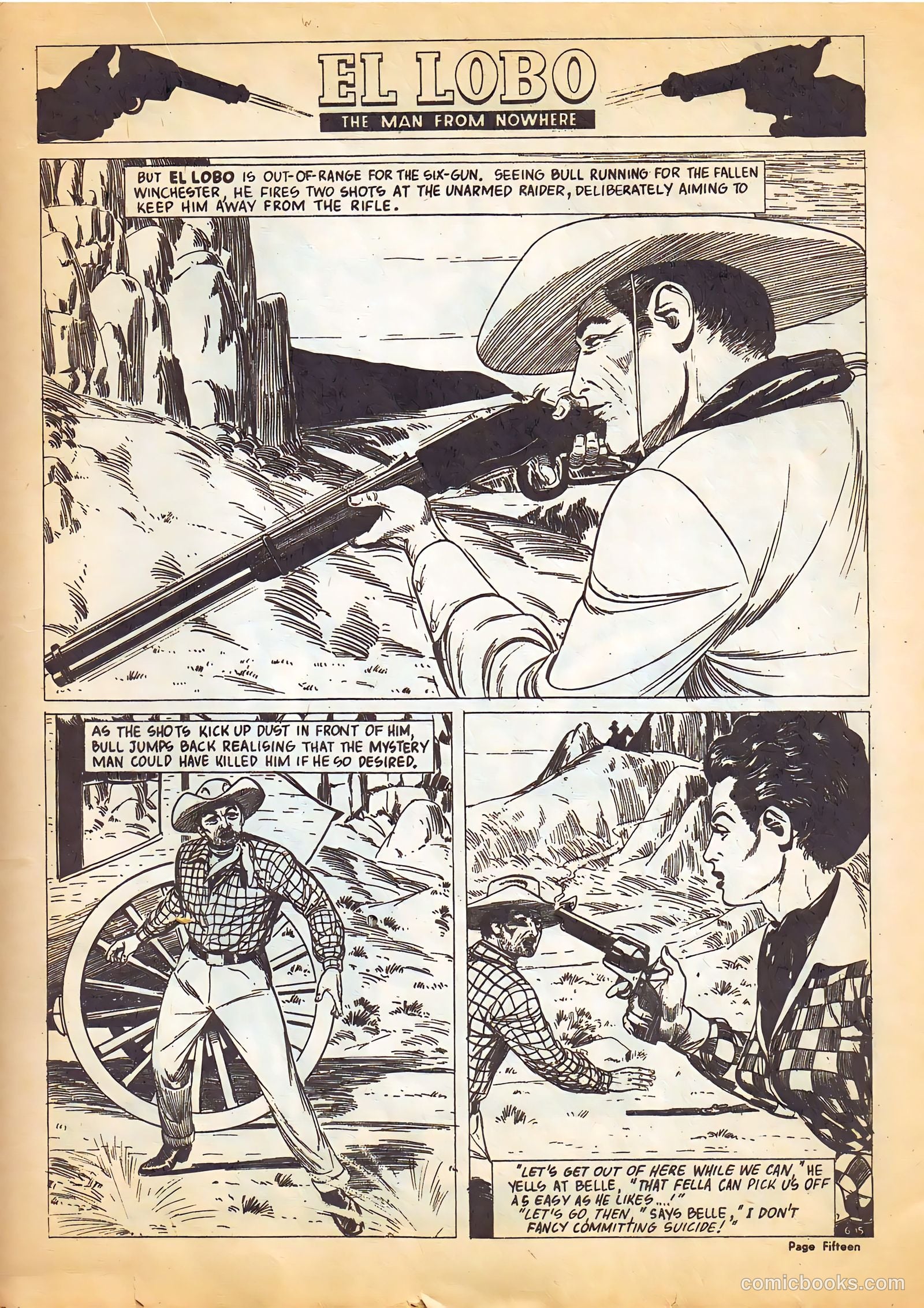 El Lobo The Man from Nowhere #6 (1956) — page 15 of 32