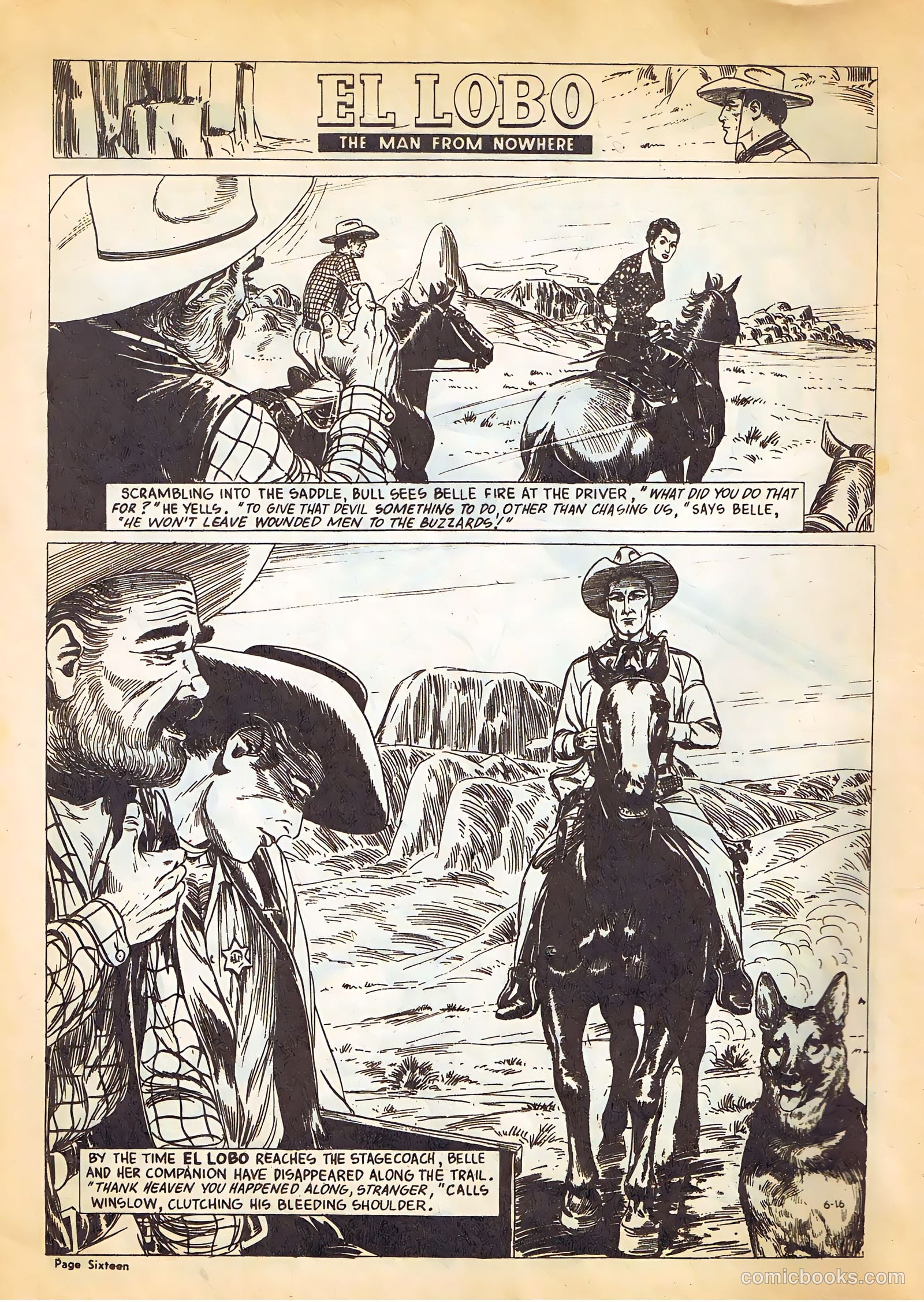 El Lobo The Man from Nowhere #6 (1956) — page 16 of 32
