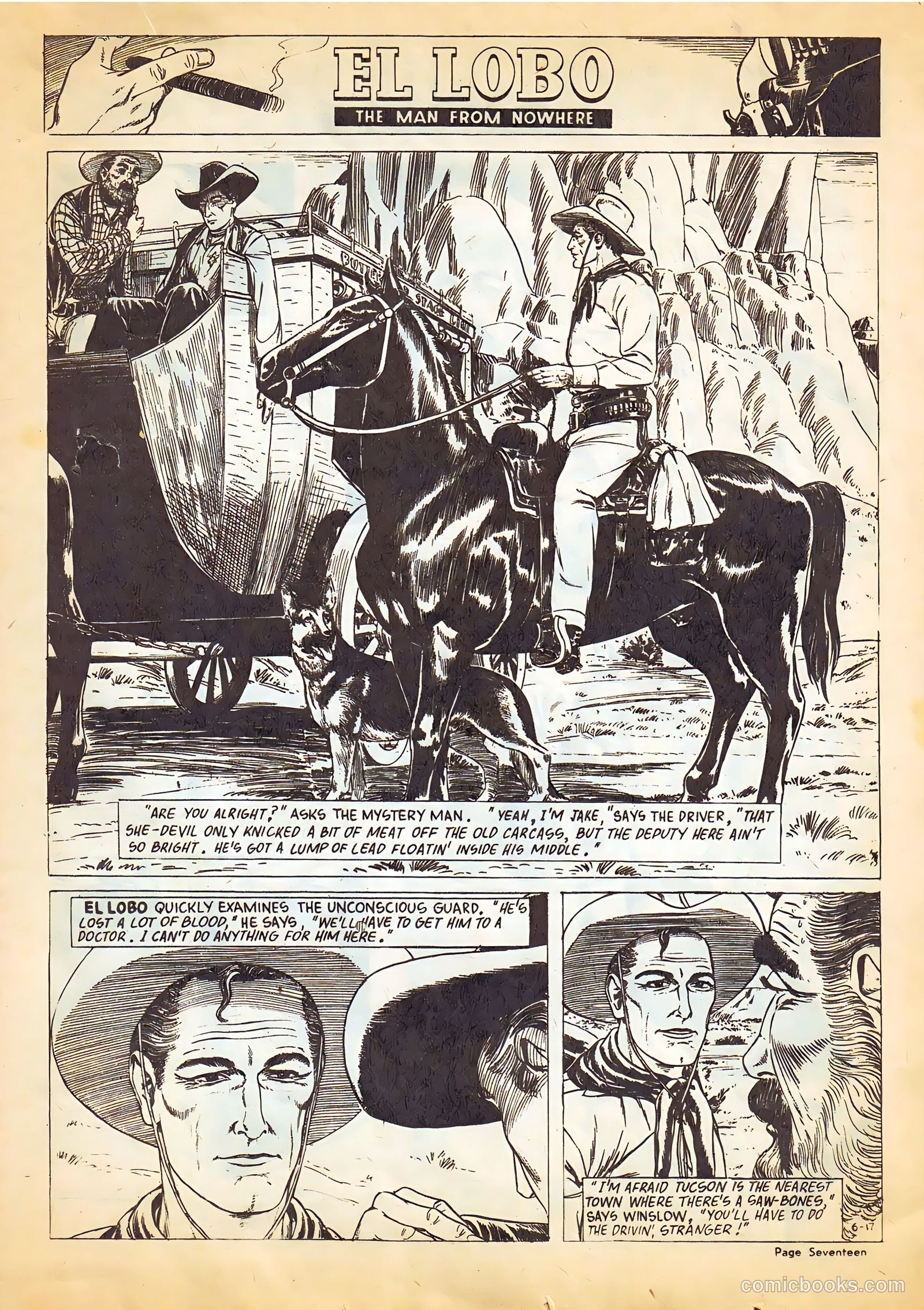 El Lobo The Man from Nowhere #6 (1956) — page 17 of 32