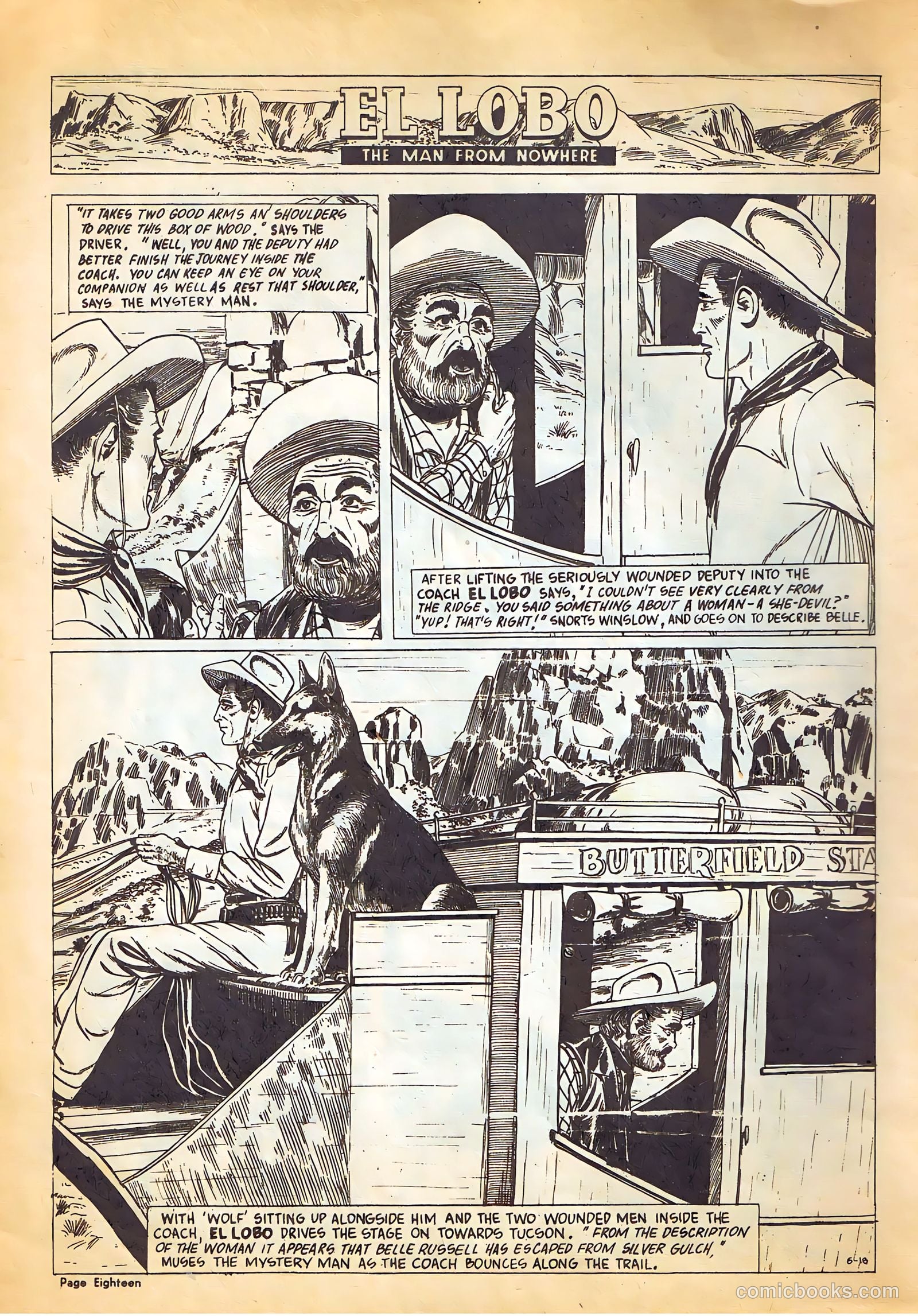 El Lobo The Man from Nowhere #6 (1956) — page 18 of 32