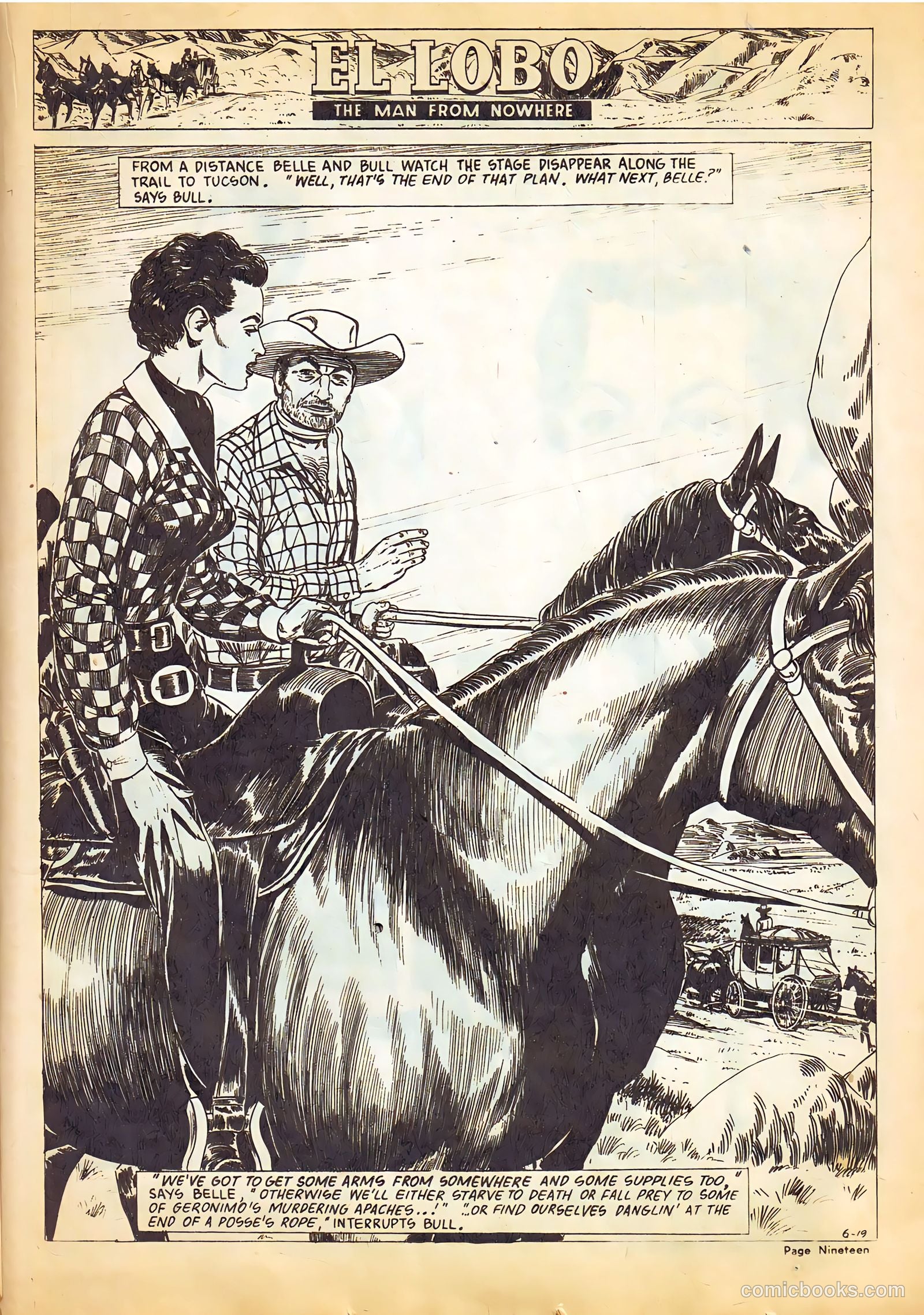 El Lobo The Man from Nowhere #6 (1956) — page 19 of 32