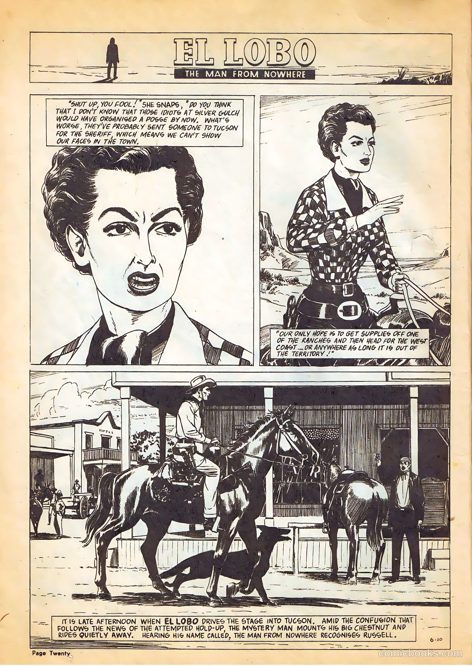 El Lobo The Man from Nowhere #6 (1956) — page 20 of 32