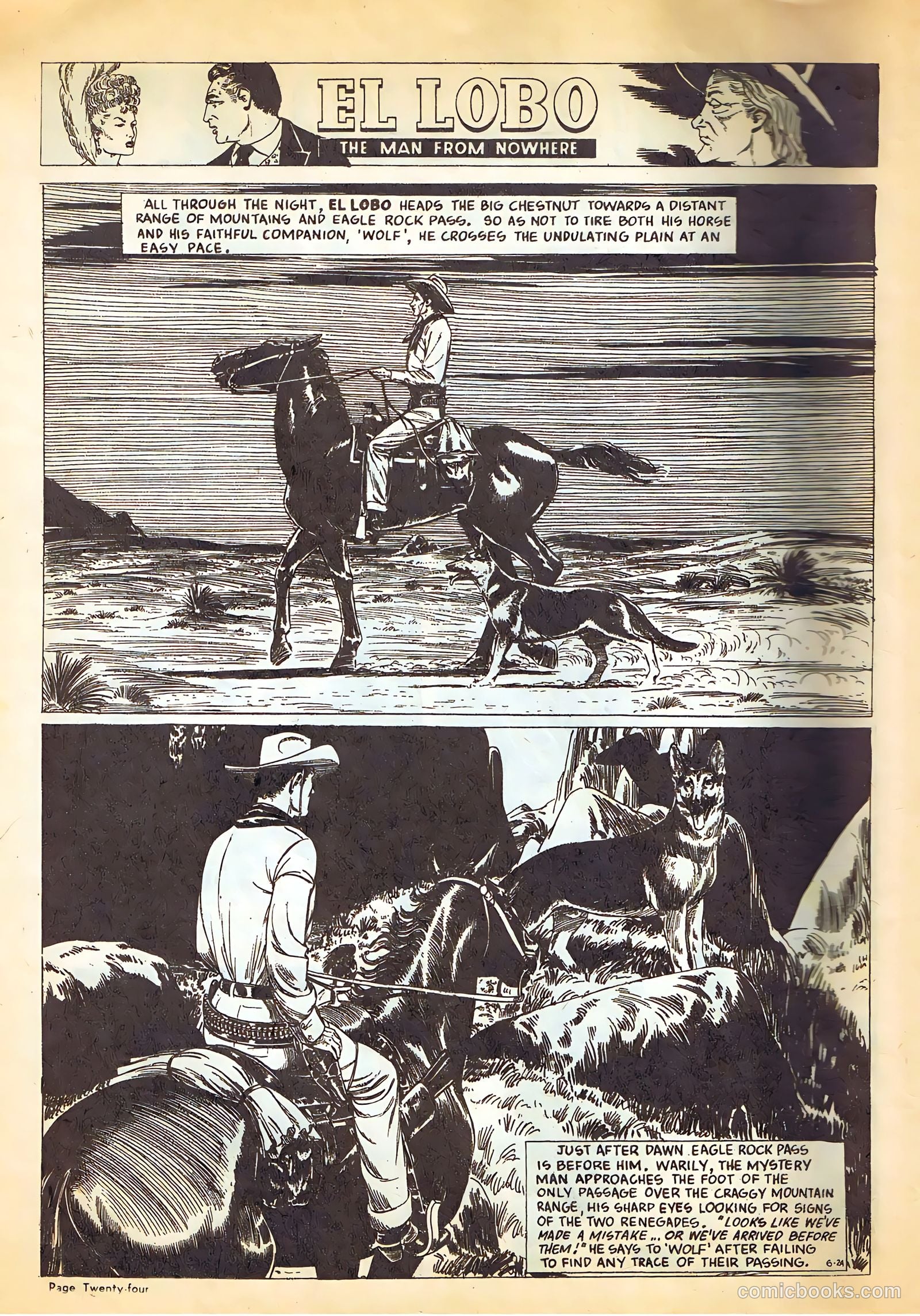 El Lobo The Man from Nowhere #6 (1956) — page 24 of 32