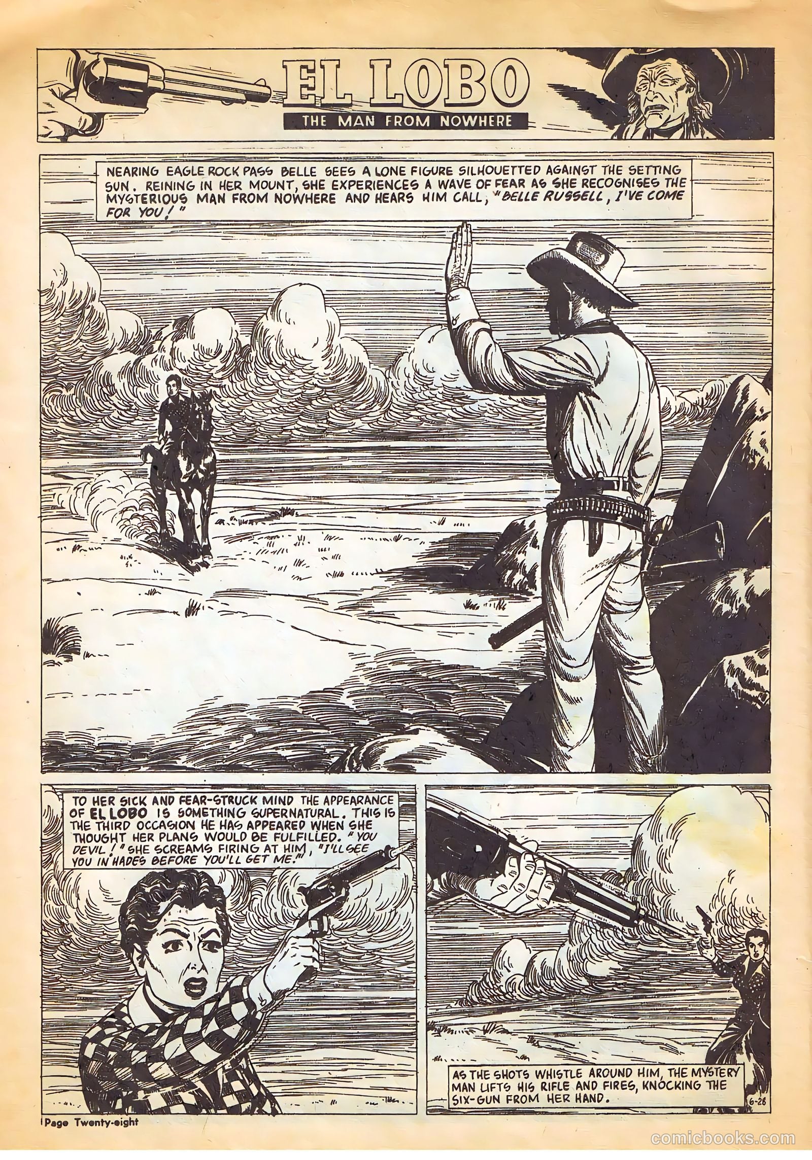 El Lobo The Man from Nowhere #6 (1956) — page 28 of 32