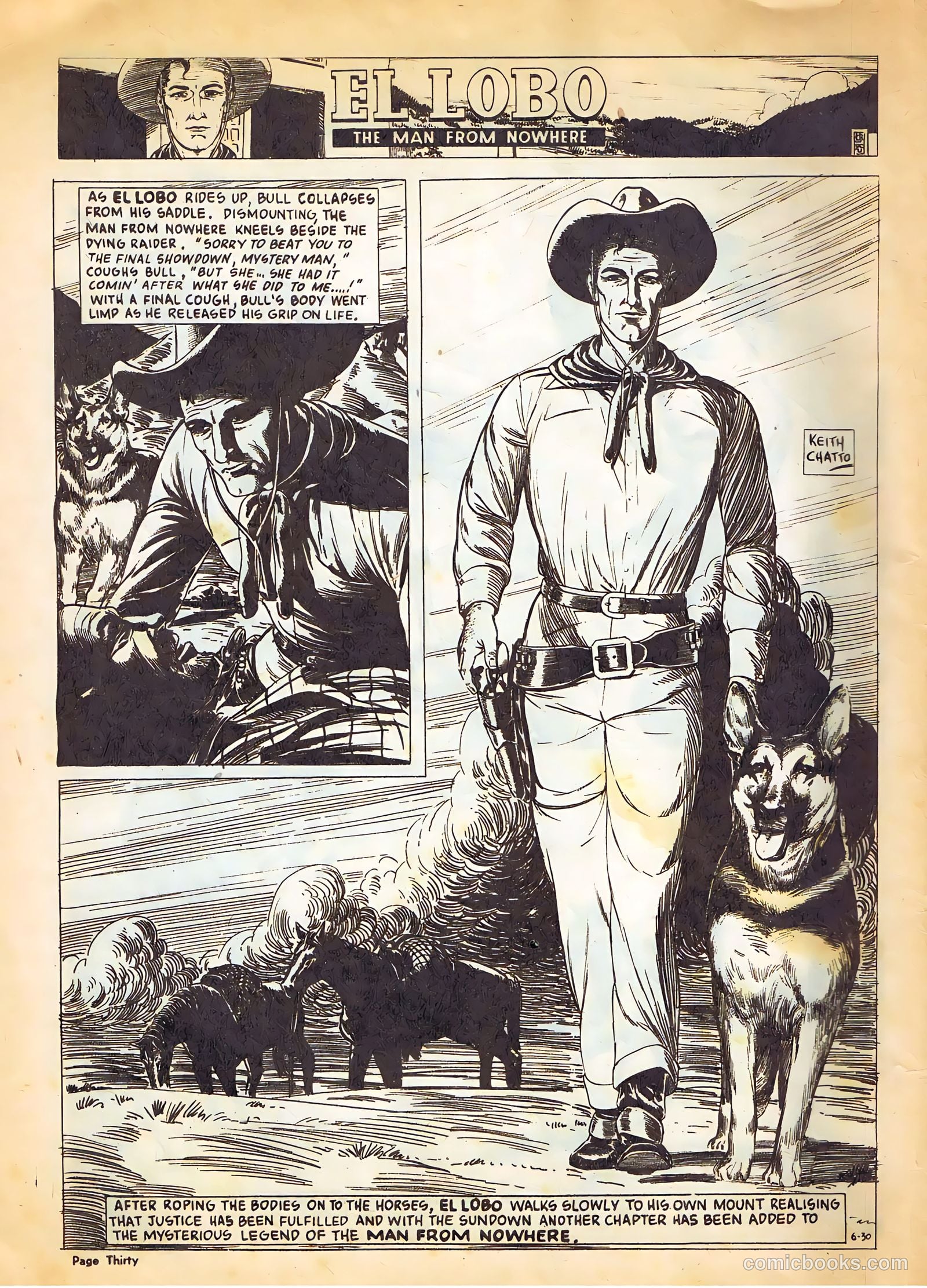 El Lobo The Man from Nowhere #6 (1956) — page 30 of 32