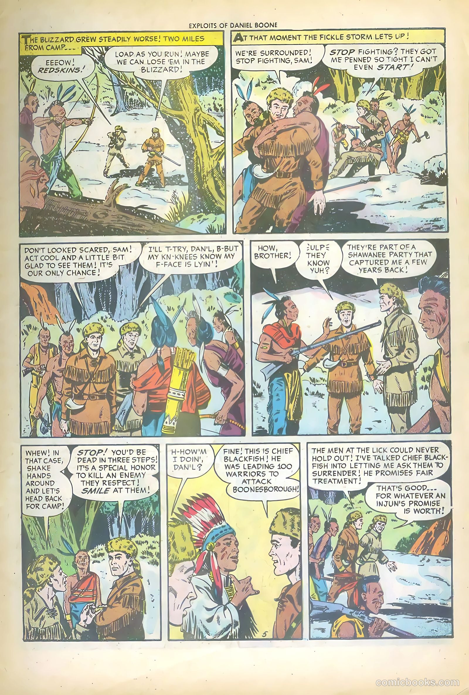 Exploits of Daniel Boone #1 (1955) — page 7 of 36
