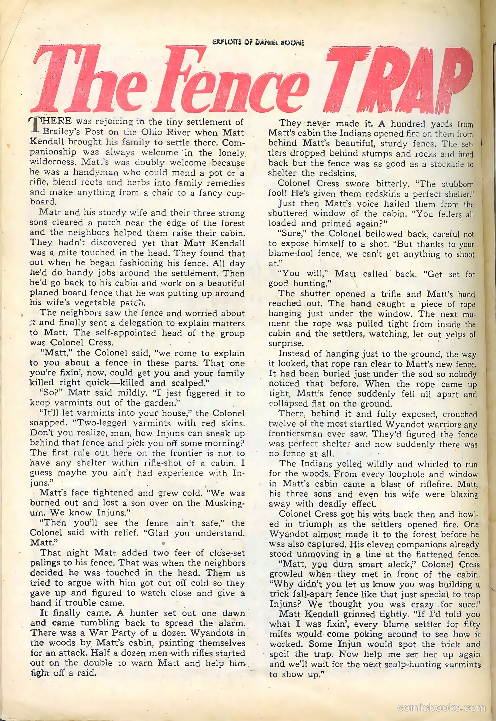 Exploits of Daniel Boone #1 (1955) — page 28 of 36
