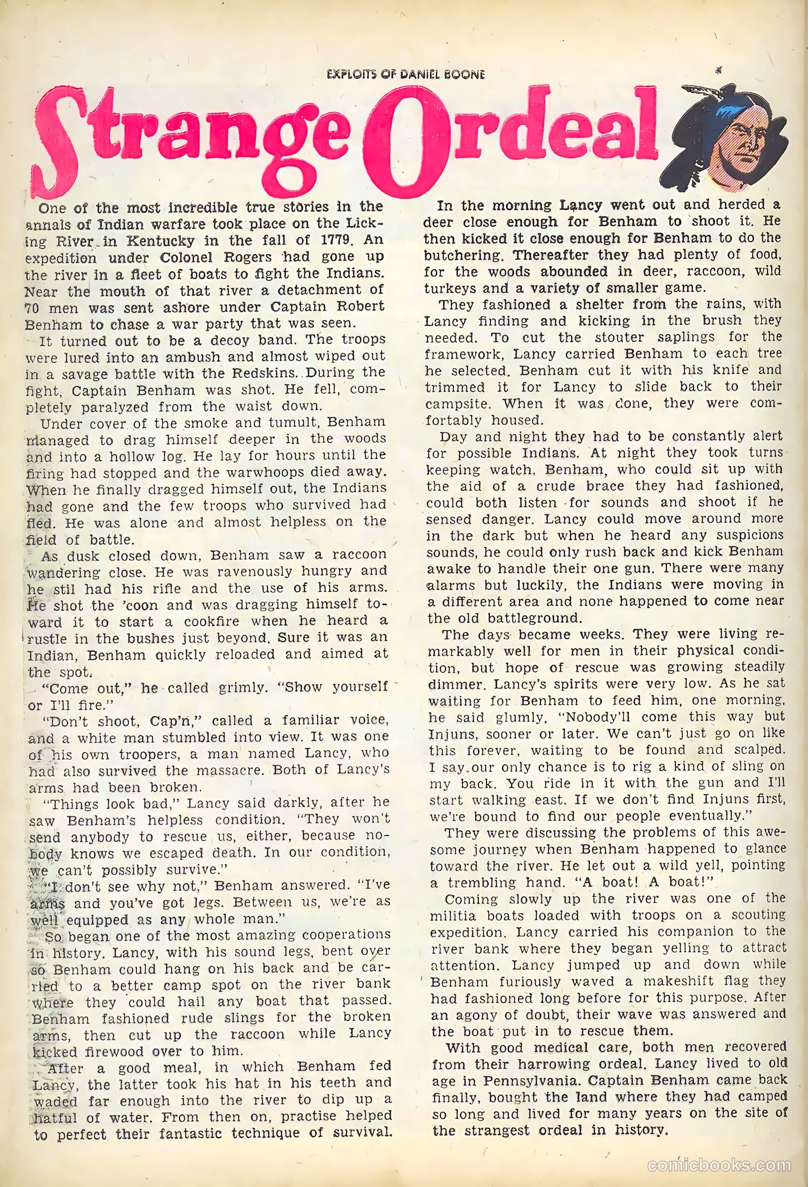 Exploits of Daniel Boone #3 (1956) — page 28 of 37