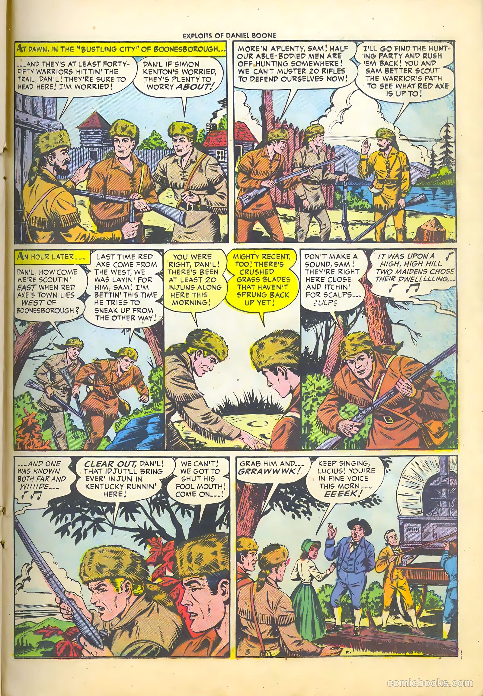 Exploits of Daniel Boone #4 (1956) — page 21 of 37
