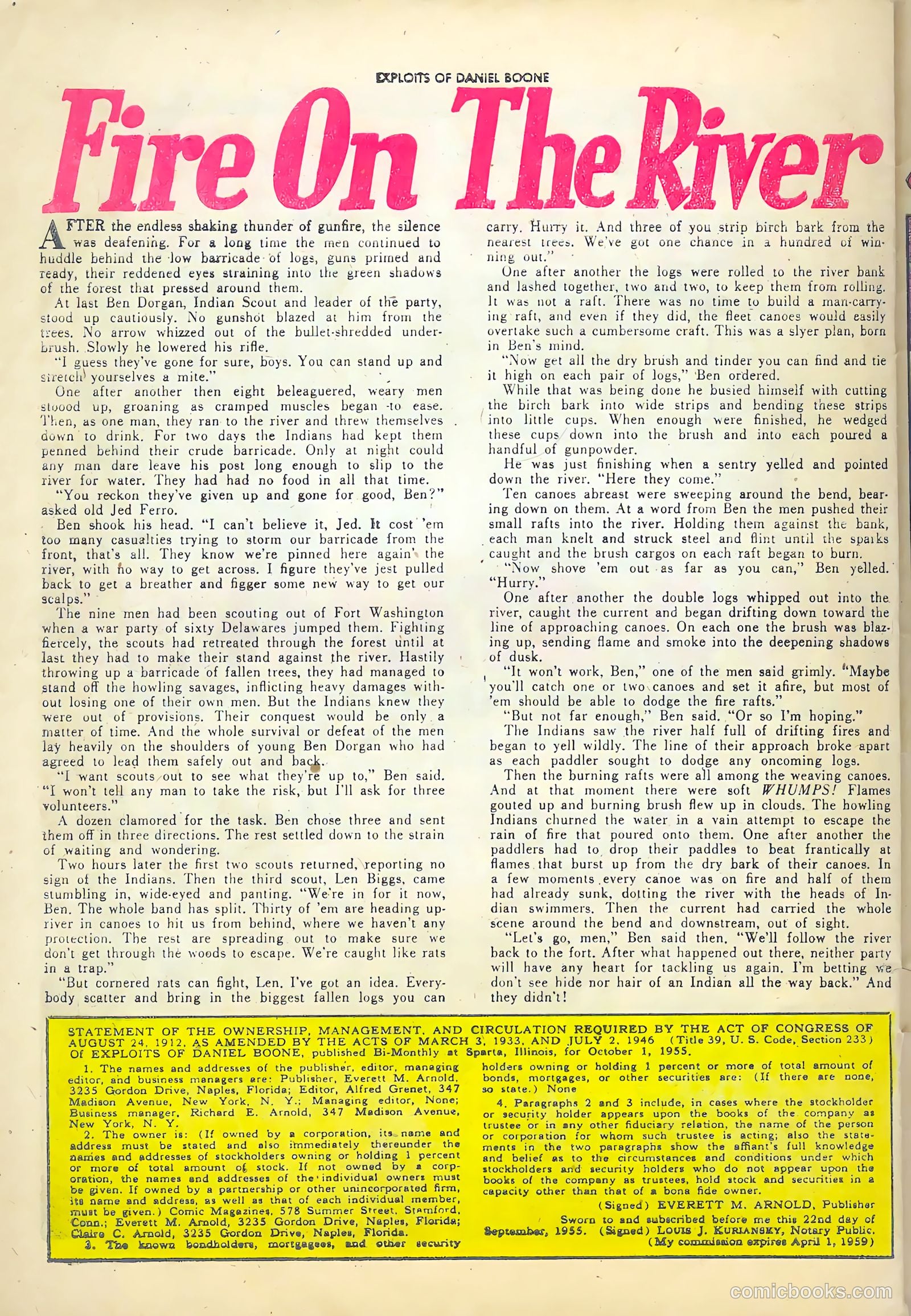 Exploits of Daniel Boone #4 (1956) — page 28 of 37