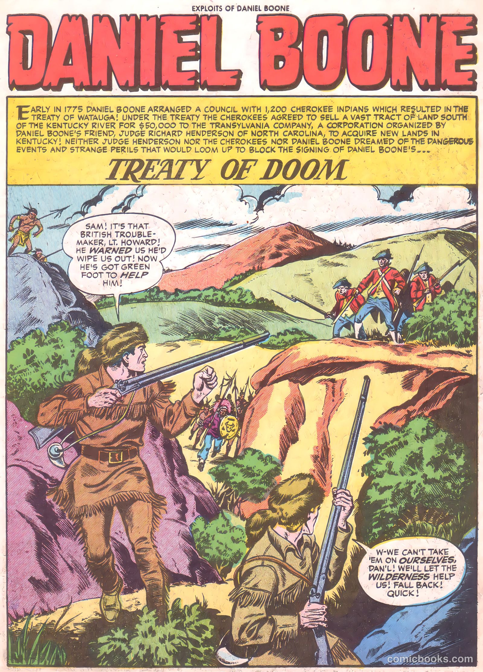 Exploits of Daniel Boone #5 (1956) — page 3 of 36
