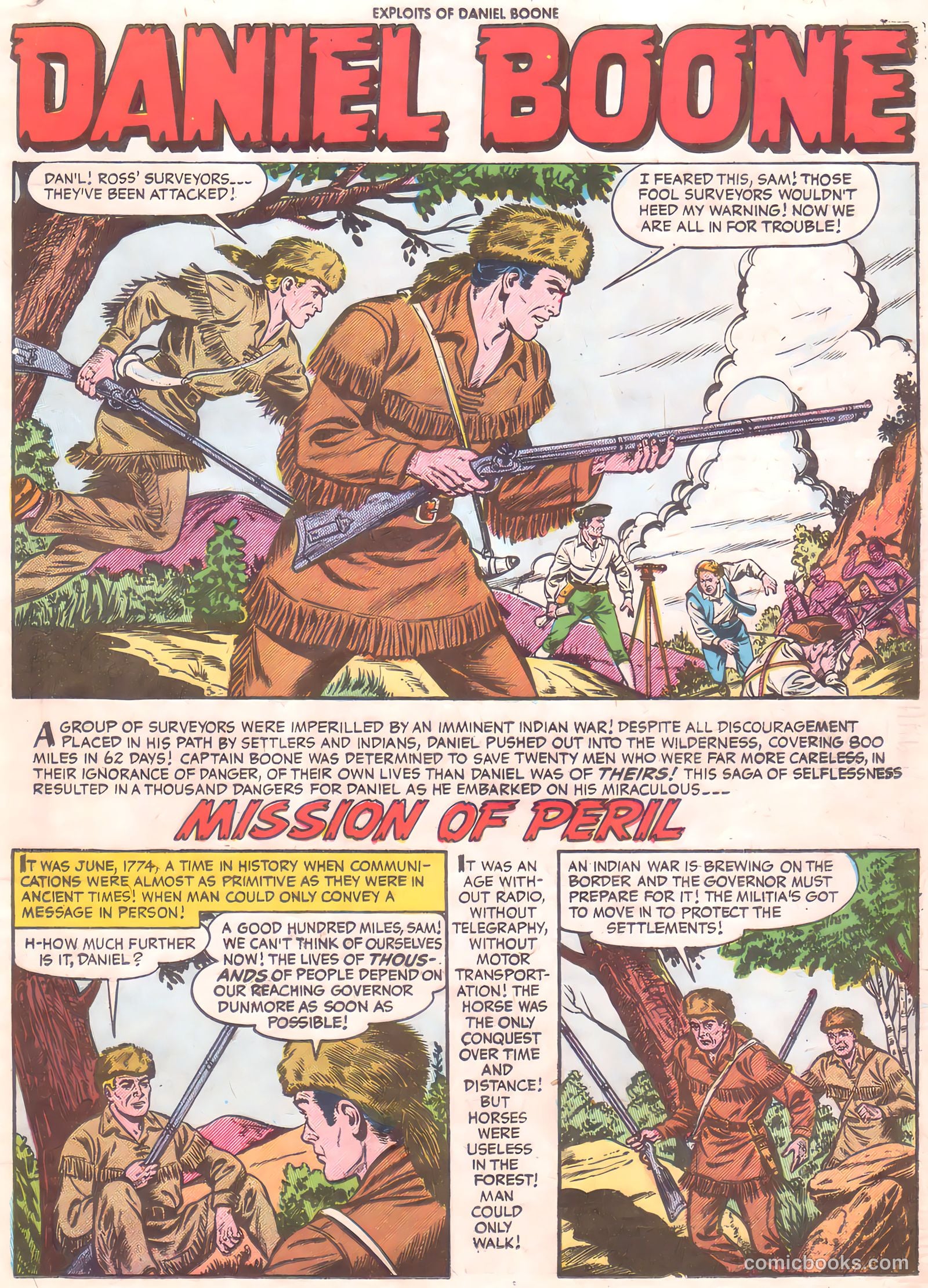 Exploits of Daniel Boone #5 (1956) — page 19 of 36