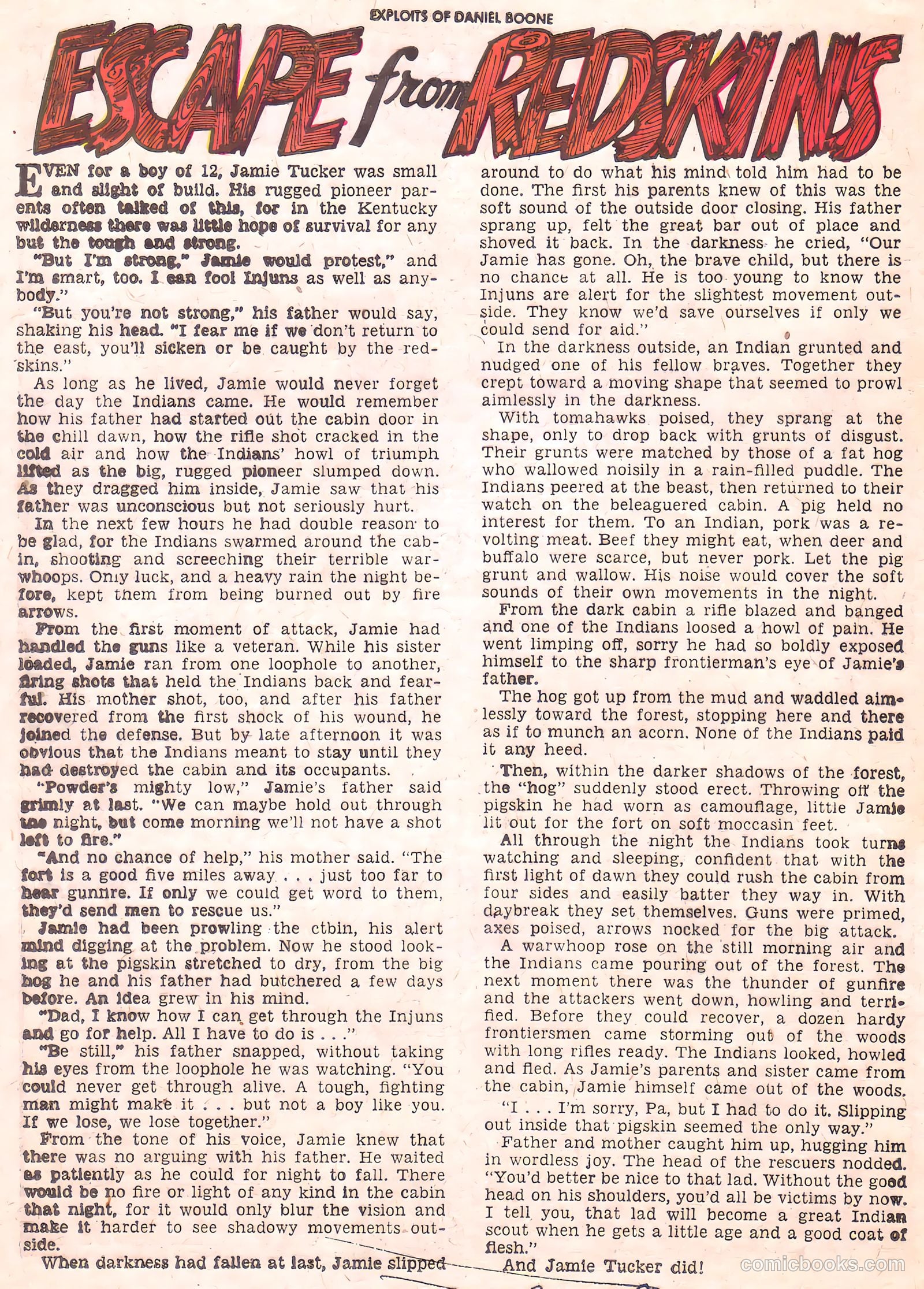 Exploits of Daniel Boone #5 (1956) — page 28 of 36