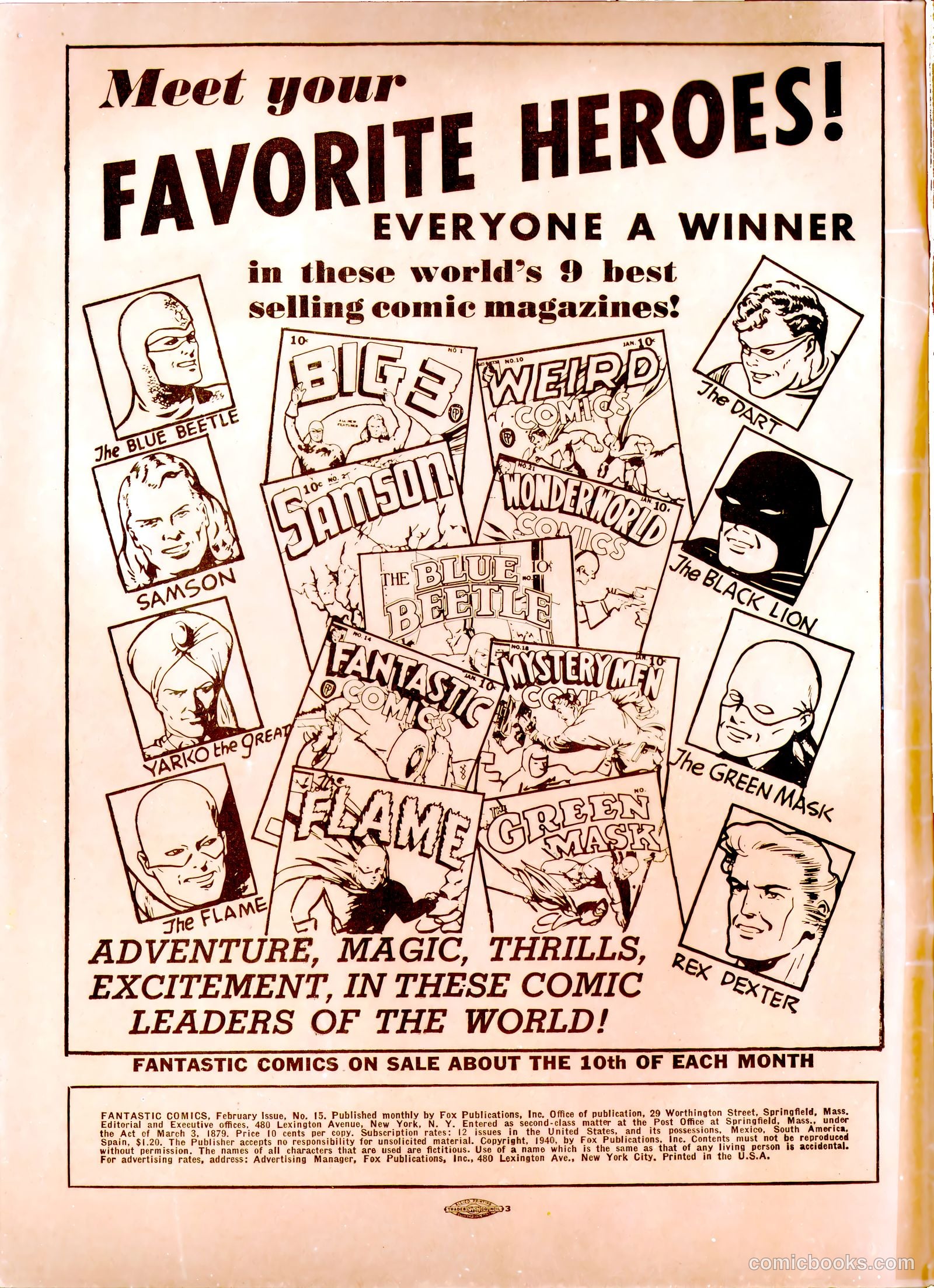 Fantastic Comics #15 (1941) — page 2 of 68