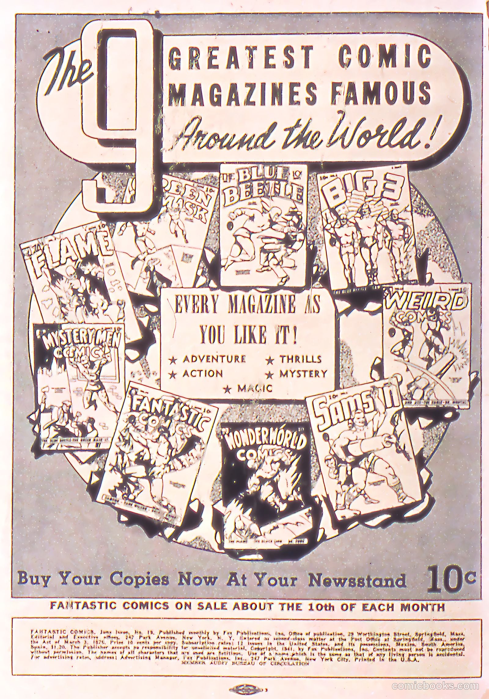 Fantastic Comics #19 (1941) — page 2 of 67