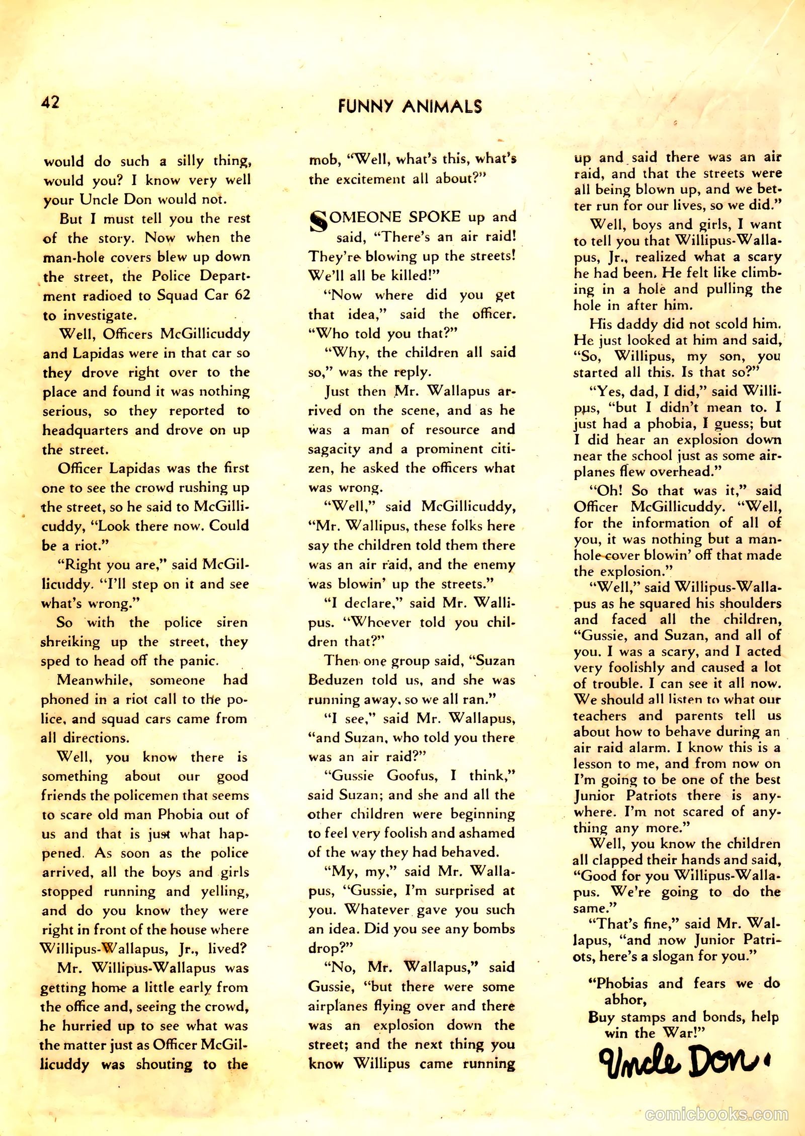 Fawcett's Funny Animals #1 (1942) — page 42 of 68